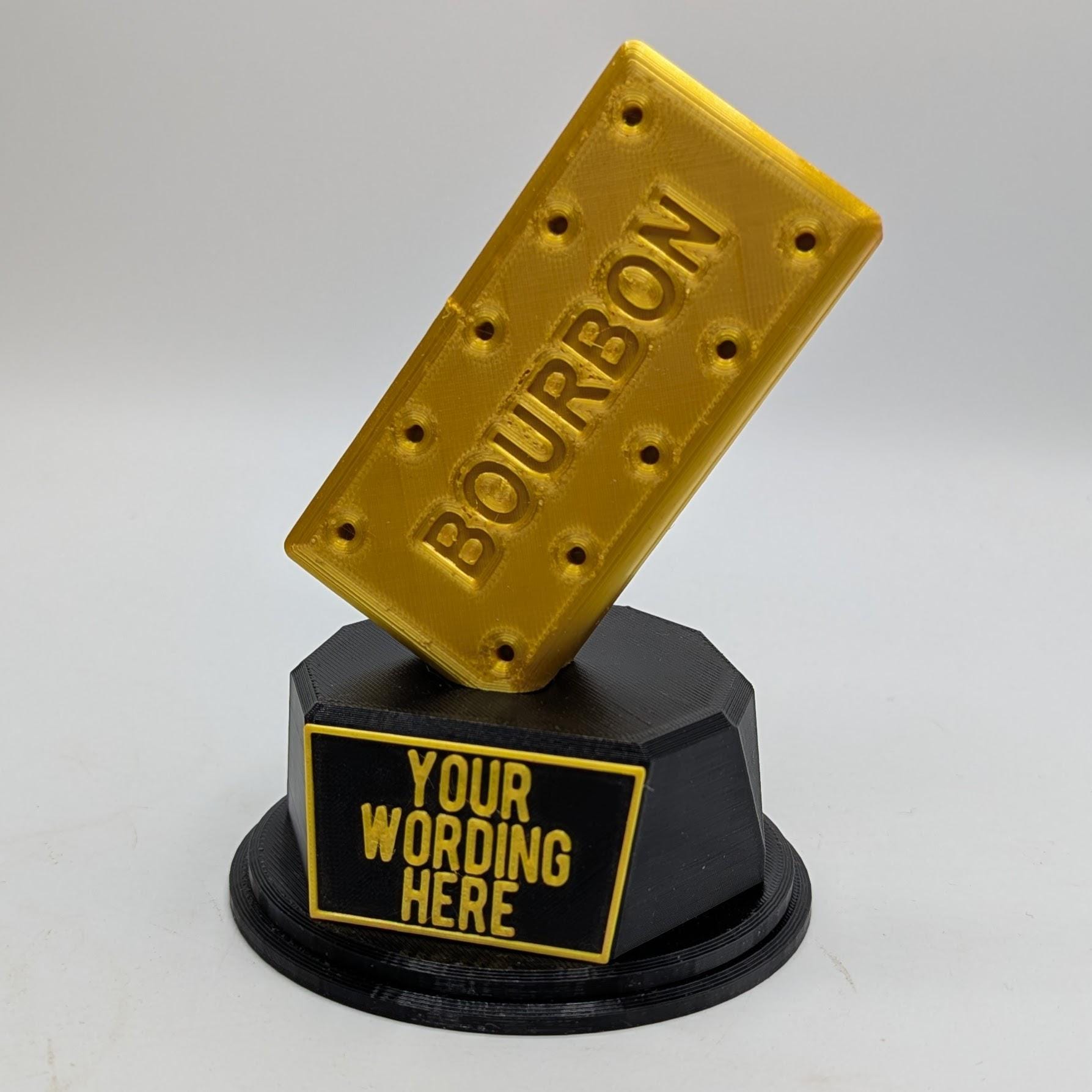 Personalised Bourbon Trophy, Biscuit Award, Custom Trophy, Bourbon Lover, Biscuit Award Gift, Bourbon Trophy Gift, Office Biscuit Trophy