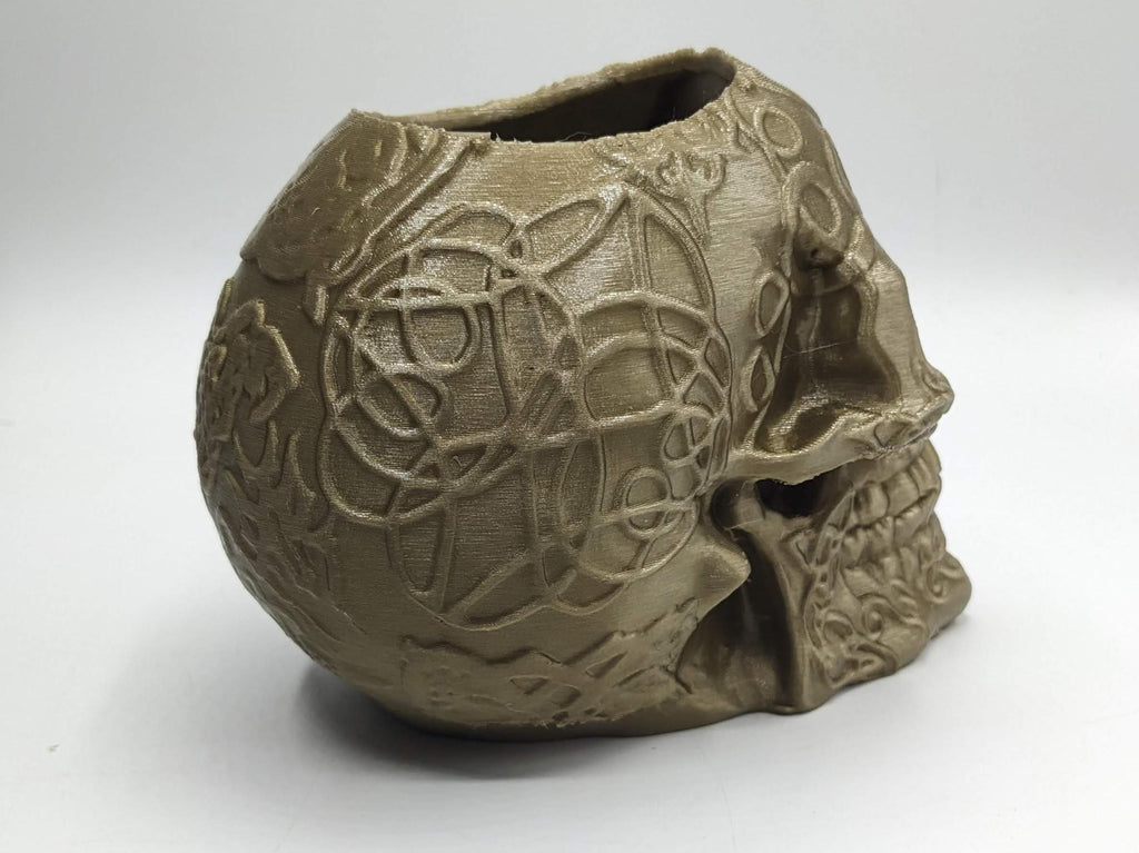 Celtic Skull Pen Pot, Skull Desk Tidy, Skull Storage Pot, Celtic Skull Desk, Gothic Pen Pot, Skull Gift, Skull Office Desk Tidy, Halloween