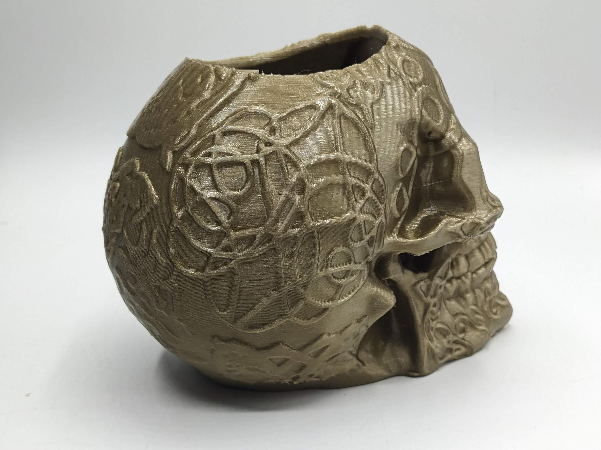 Celtic Skull Pen Pot, Skull Desk Tidy, Skull Storage Pot, Celtic Skull Desk, Gothic Pen Pot, Skull Gift, Skull Office Desk Tidy, Halloween