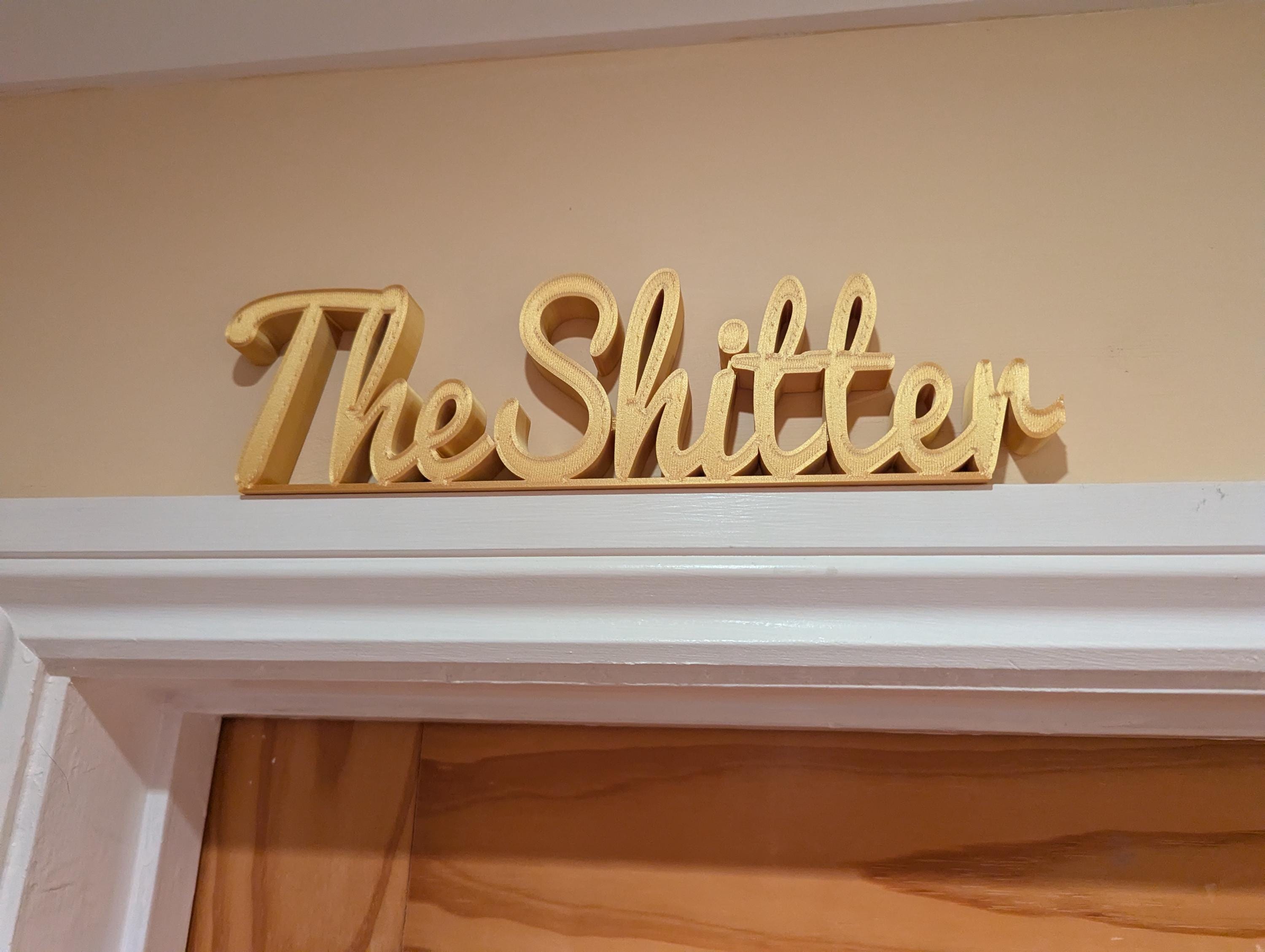 The Shitter Door Sign, The Loo Sign, Toilet WC Sign, Door Topper, Custom Door Sign, Toilet Sign, Above Door Sign, Quirky Door Sign, Shitter
