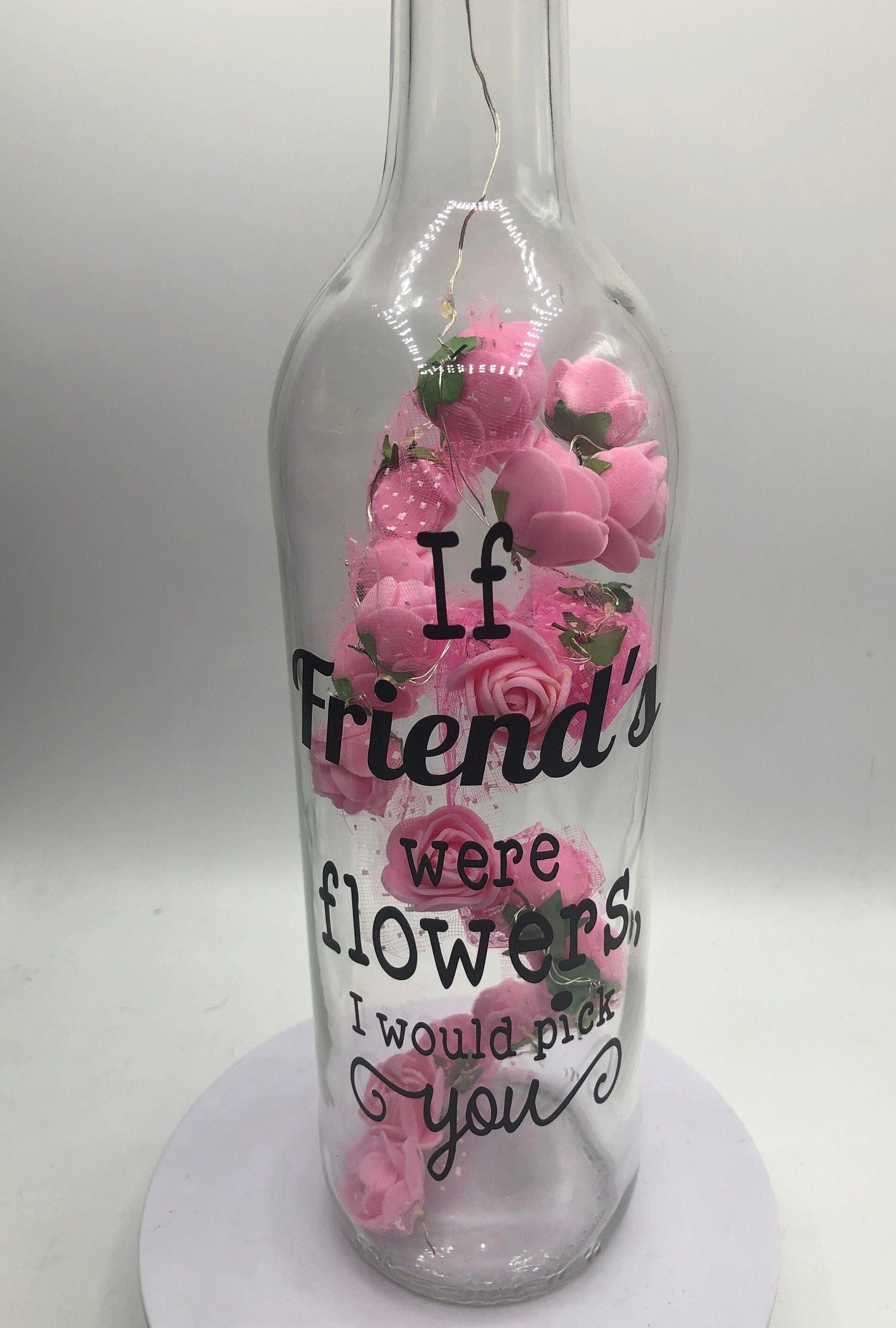 Friendship Light Up Bottle, Best Friend Gift, Friends Roses LED Bottle, Gift for Friend, Friend Keepsake, Friend Birthday, Friend Christmas