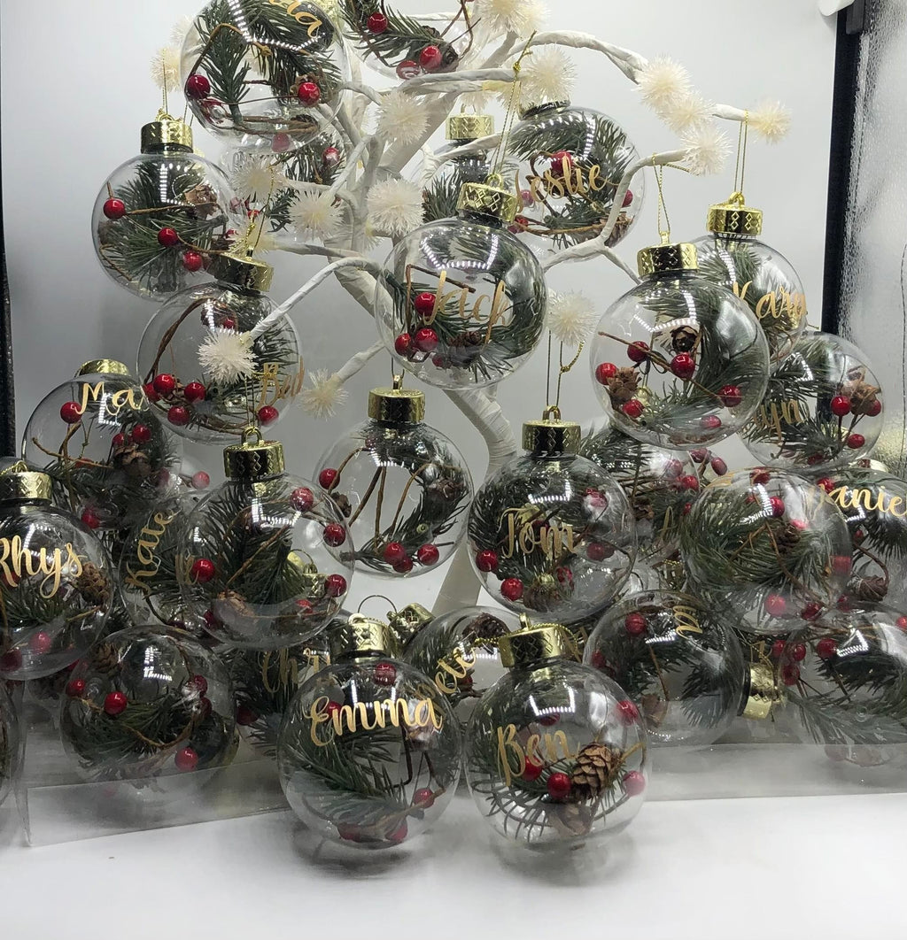 Personalised Christmas Bauble, Woodland Christmas Bauble, Tree Personalised Decoration, Name Bauble, Personalised Christmas Ornament, Berry