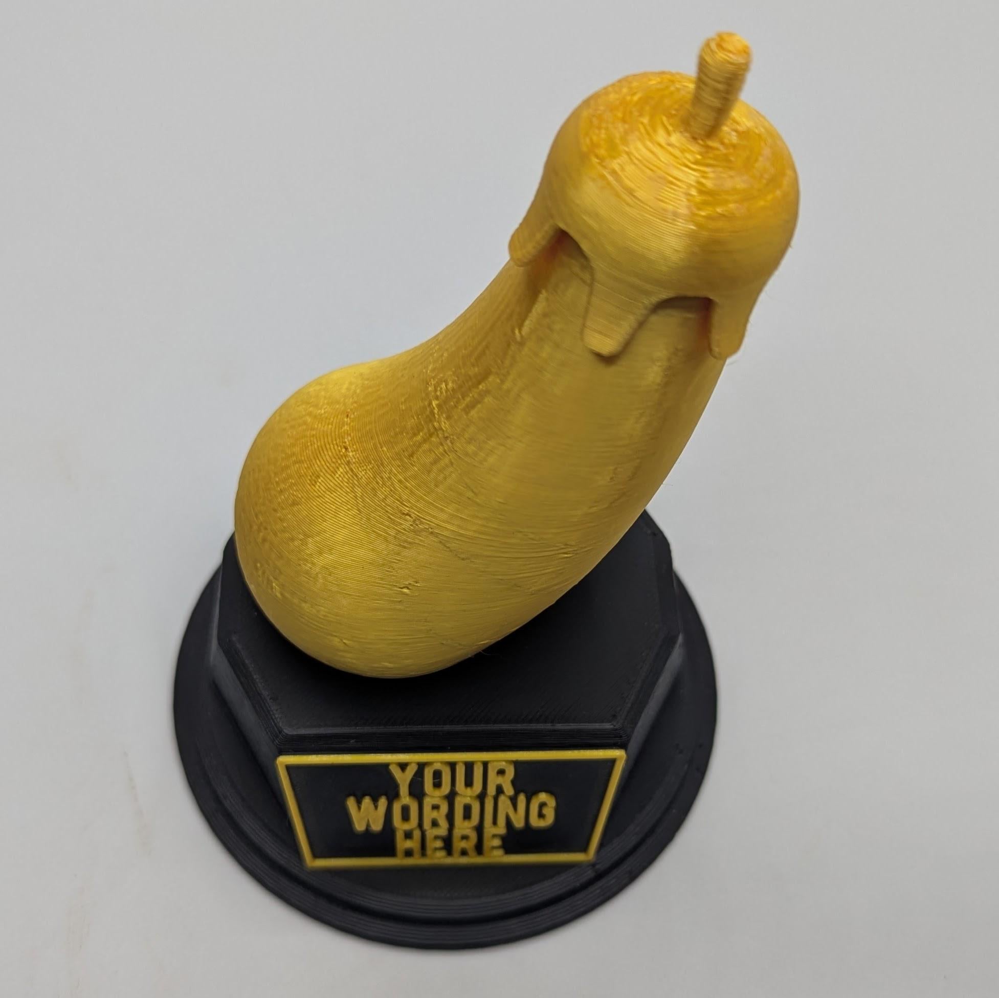 Personalised Aubergine Trophy, Aubergine Shape Gift, Aubergine Award, Egg Plant Trophy, Joke Penis Award, Egg Plant Award, Custom Trophy