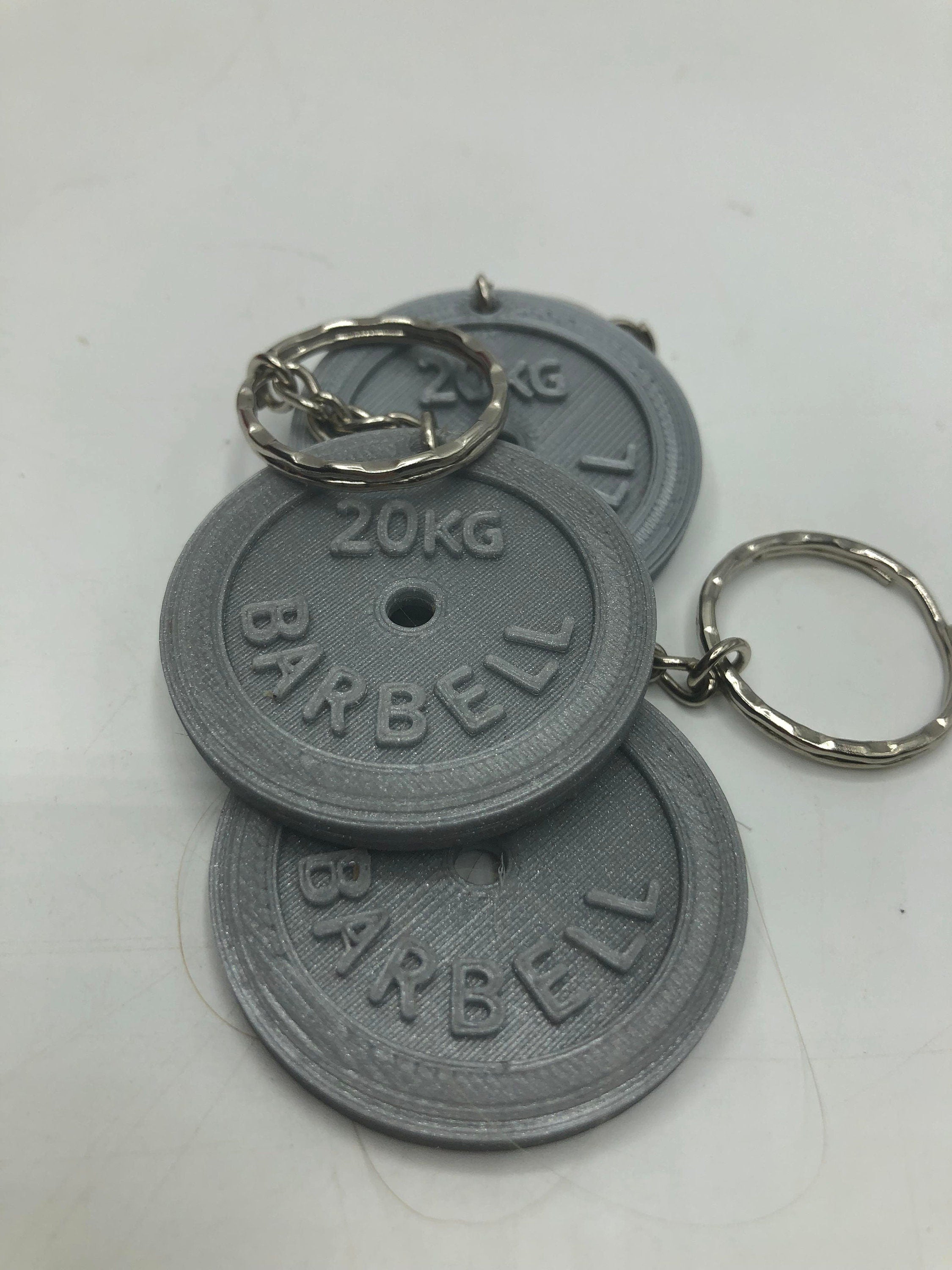 Weight Lifting Plate Keyring / Bag Tag in the shape of 20kg Barbell Weight Plate / Gift for Bodybuilders / Weight Lifter / Gym keyring