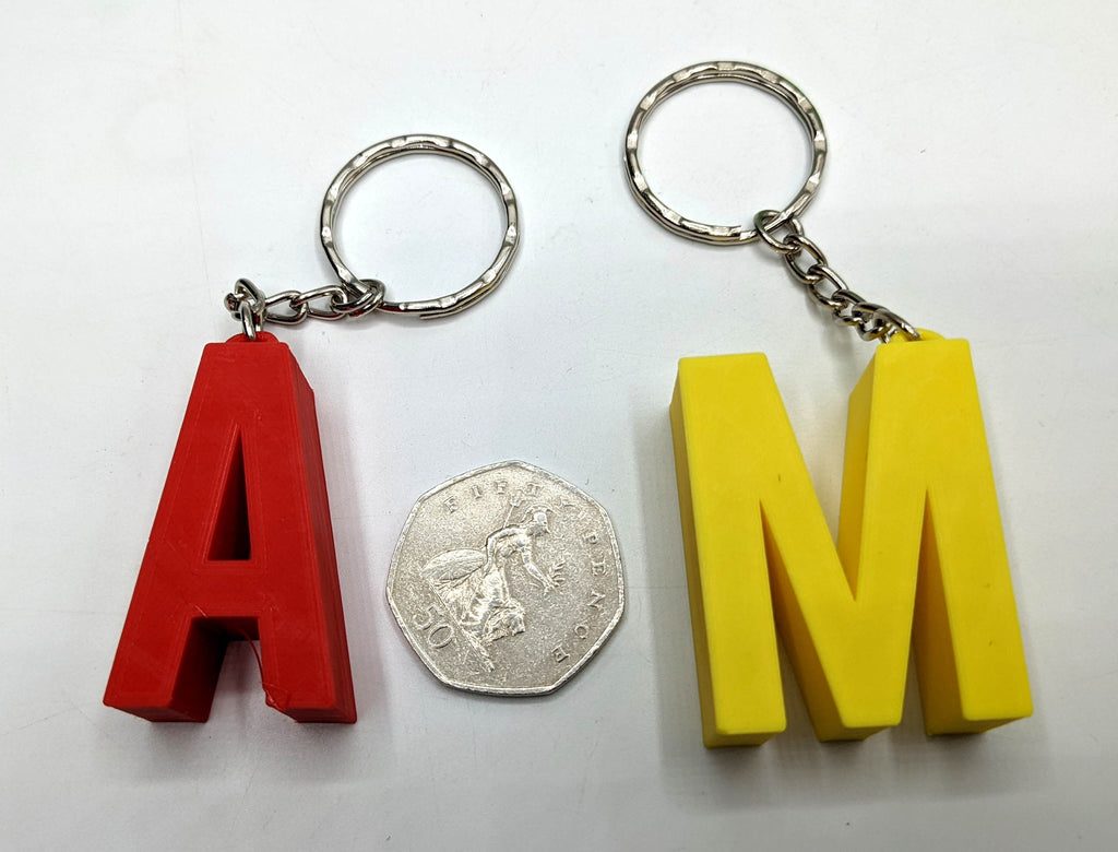 Large Initial Letter Keyrings / Letter Keyring / Letter Bag Tag / Initial Bag Charm / Under 5 Pounds / Alphabet Keyring / Party Bag Gift