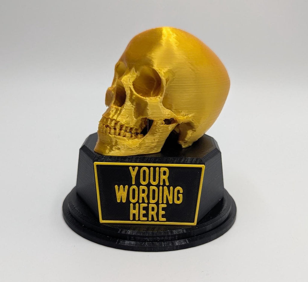 Personalised Skull Trophy, Human Skull Trophy, Gothic Lover Gift, Halloween Award, Custom Skull Lover Gift, Skull Shaped Trophy, Skull Award