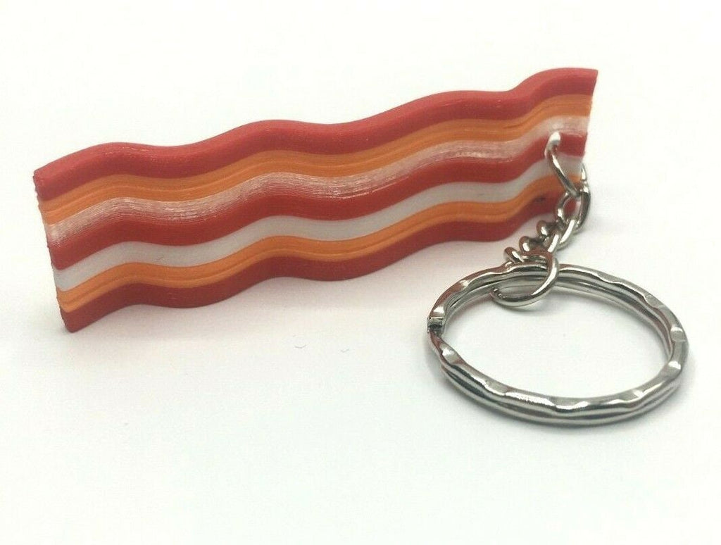 Bacon Keyring / An Ode to Bacon Keychain / Bacon Lovers Bag Tag Charm / Novelty Food Keyring / Meat Keychain / Bacon Bag Tag / Bacon Gift