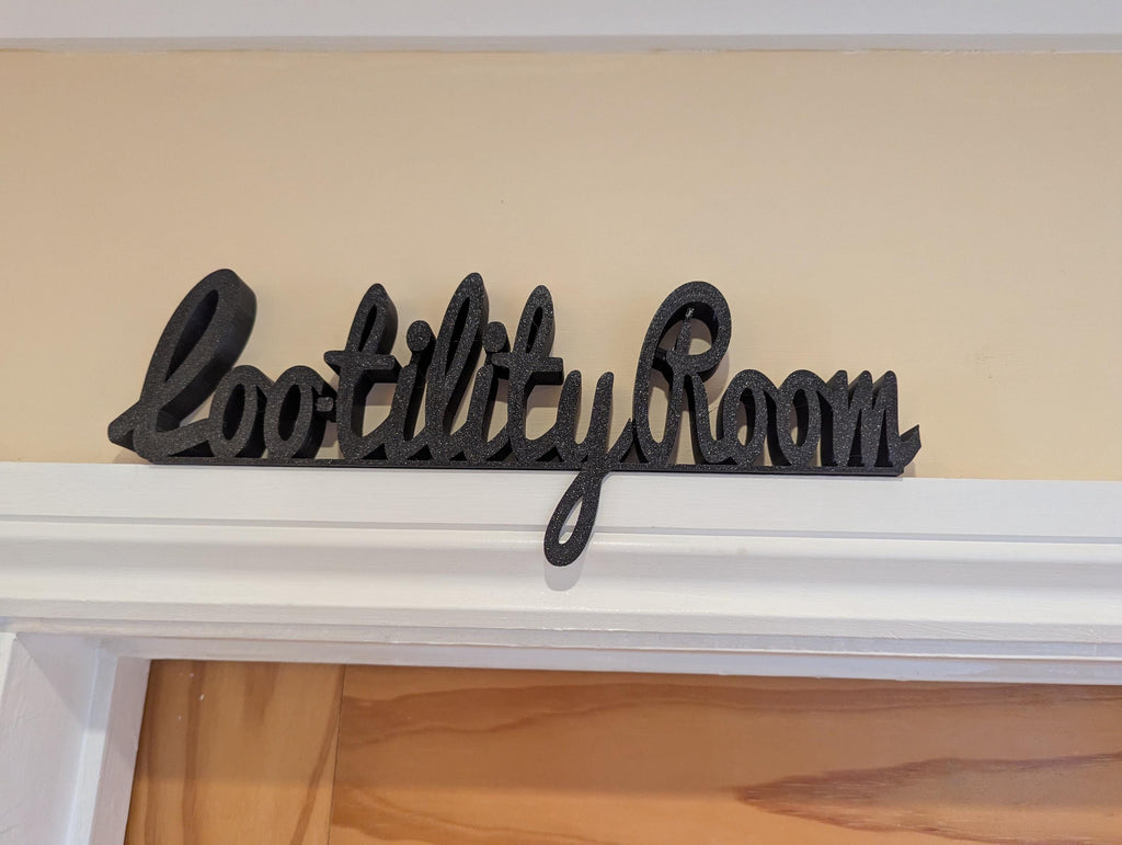 Loo-tility Room Door Sign, Laundry Room, Utility Room, Toilet Door Sign, Bathroom Door Sign, Custom Door Sign, Utility Sign, Door topper