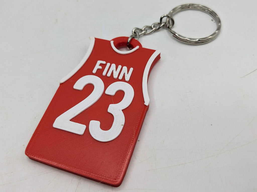 Personalised Basketball Shirt Keyring / Basketball Keyring / Basketball Party Bag Fillers / Basketball Team Bag Tags / Basketball Gift