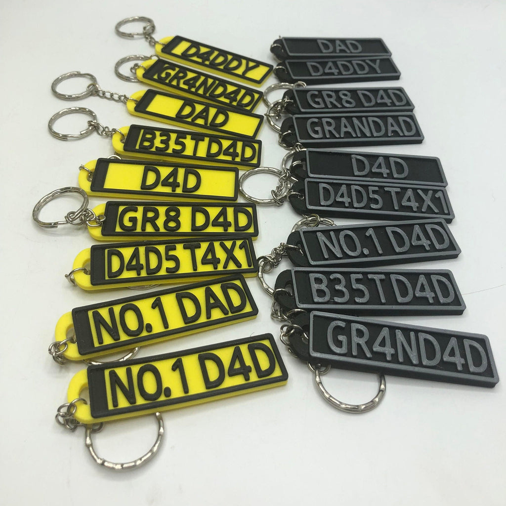 Personalised Number Plate Keyring / Gift for Father's Day / Best Dad Keyring / Grandad Keyring / Dads Taxi / No 1 Dad Keyring / Gift for Dad