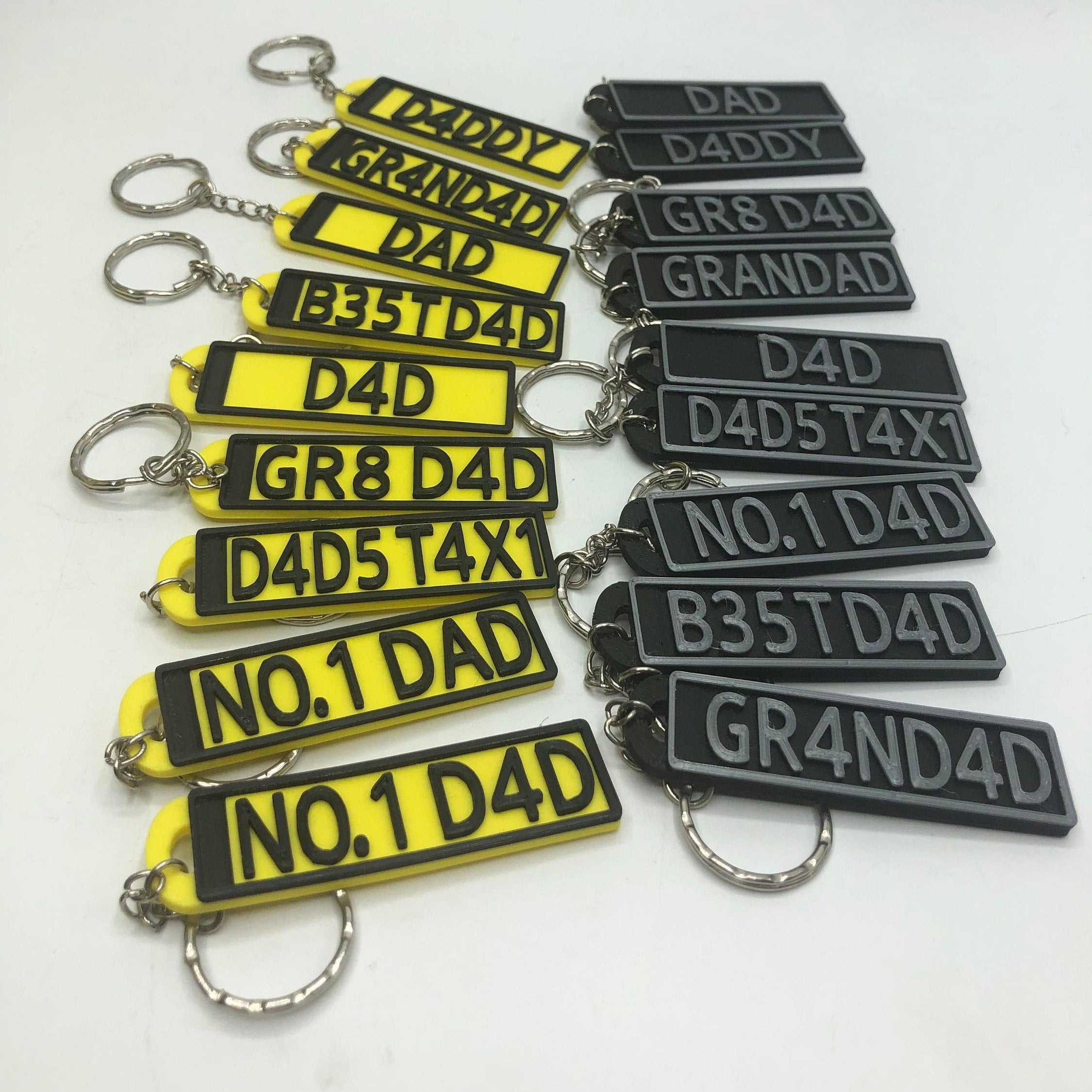 Personalised Number Plate Keyring / Gift for Father's Day / Best Dad Keyring / Grandad Keyring / Dads Taxi / No 1 Dad Keyring / Gift for Dad