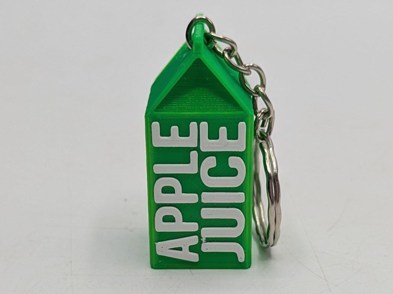 Apple Juice Keyring, Apple Juice Lover Gift, Food Keyring Gift, Apple Juice Carton Keychain, Apple Juice Novelty, Apple A Day Gift, Fruit