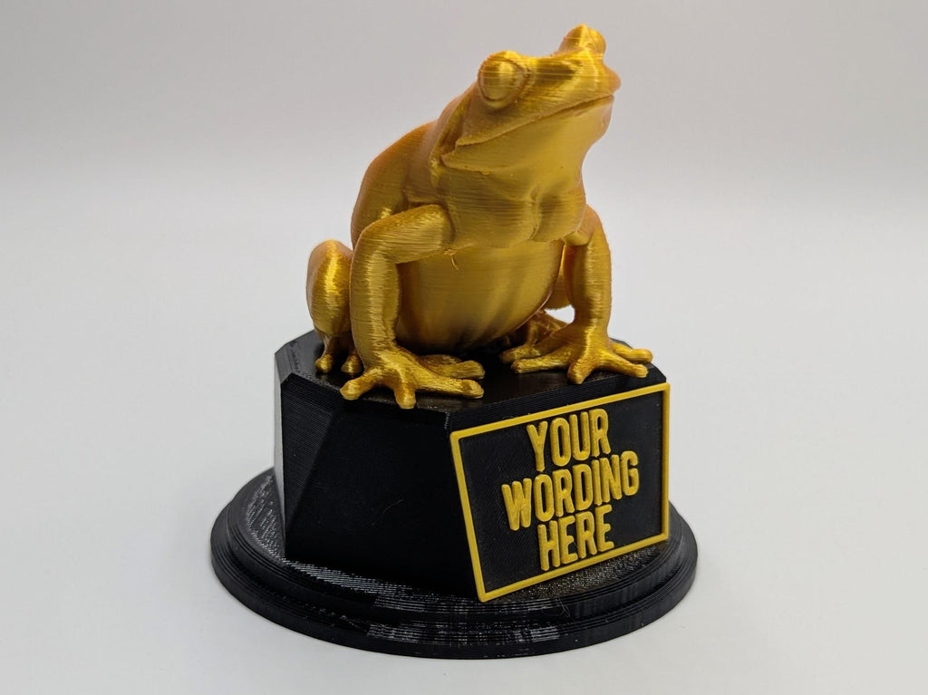 Personalised Frog Trophy, Grumpy Frog Trophy, Golden Frog Award, Custom Trophy, Golden Frog, Funny Trophy, Frog Lover Gift, Office Trophy