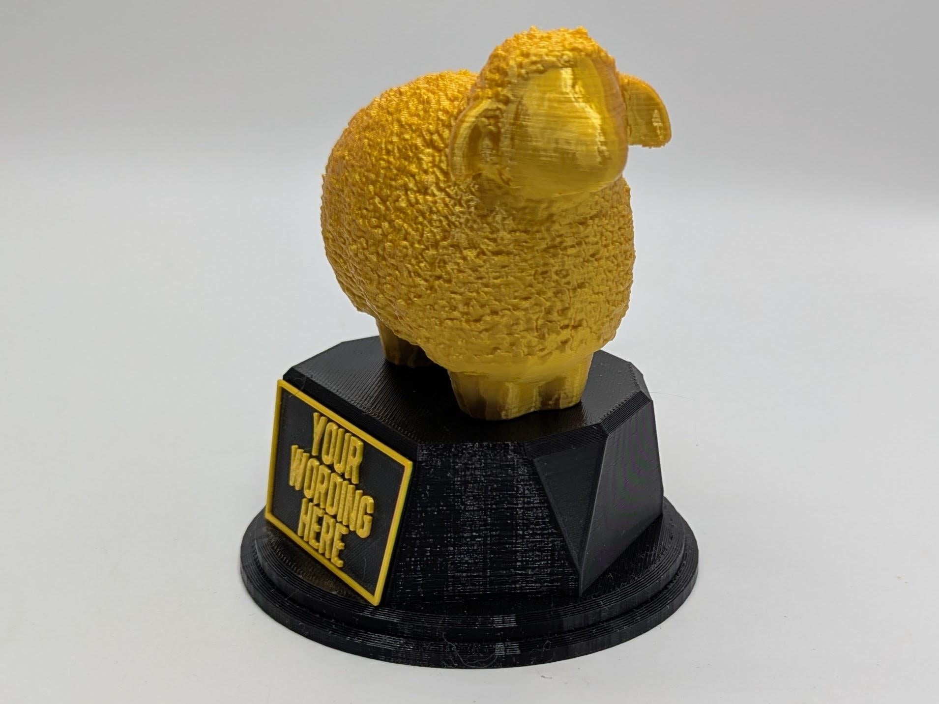 Personalised Sheep Trophy, Farmer Sheep Award, Gift for Sheep Lover, Custom Trophy Gift, Sheep Award Gift, Office Trophy, Animal Lover Award