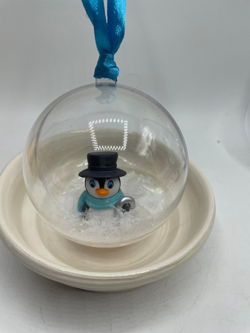 Personalised Penguin Christmas Bauble, Penguin Personalised Decoration, Baby First Christmas Ornament, Penguin Bauble Gift, Memorial Bauble