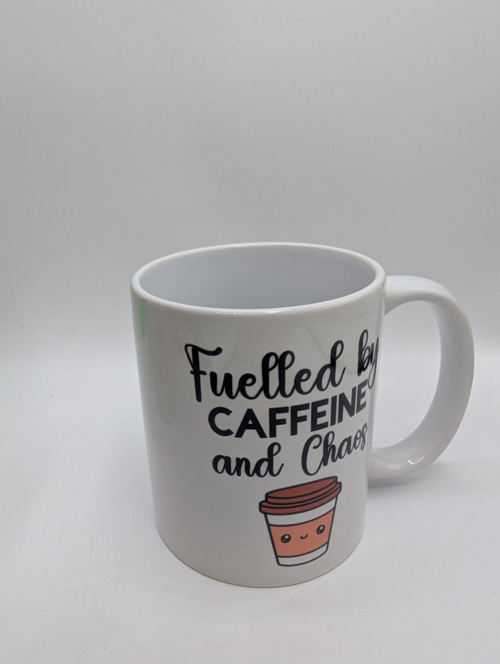 Fuelled by Caffeine & Chaos Mug / Gift for friend / Gift for coffee lover / Gift for Work Colleague / Caffeine Chaos Coaster / Coffee Gift