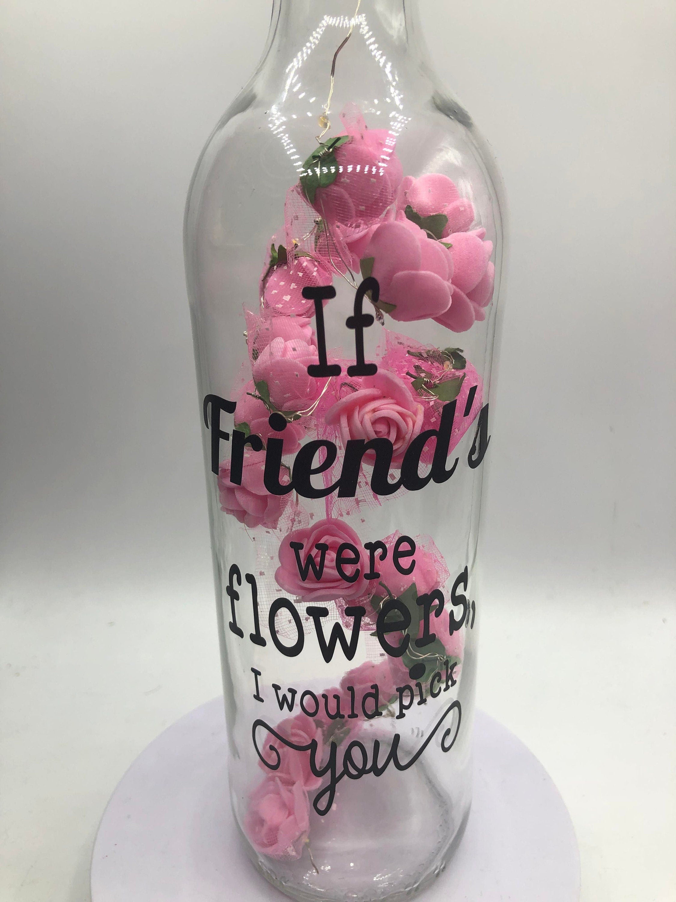 Friendship Light Up Bottle, Best Friend Gift, Friends Roses LED Bottle, Gift for Friend, Friend Keepsake, Friend Birthday, Friend Christmas