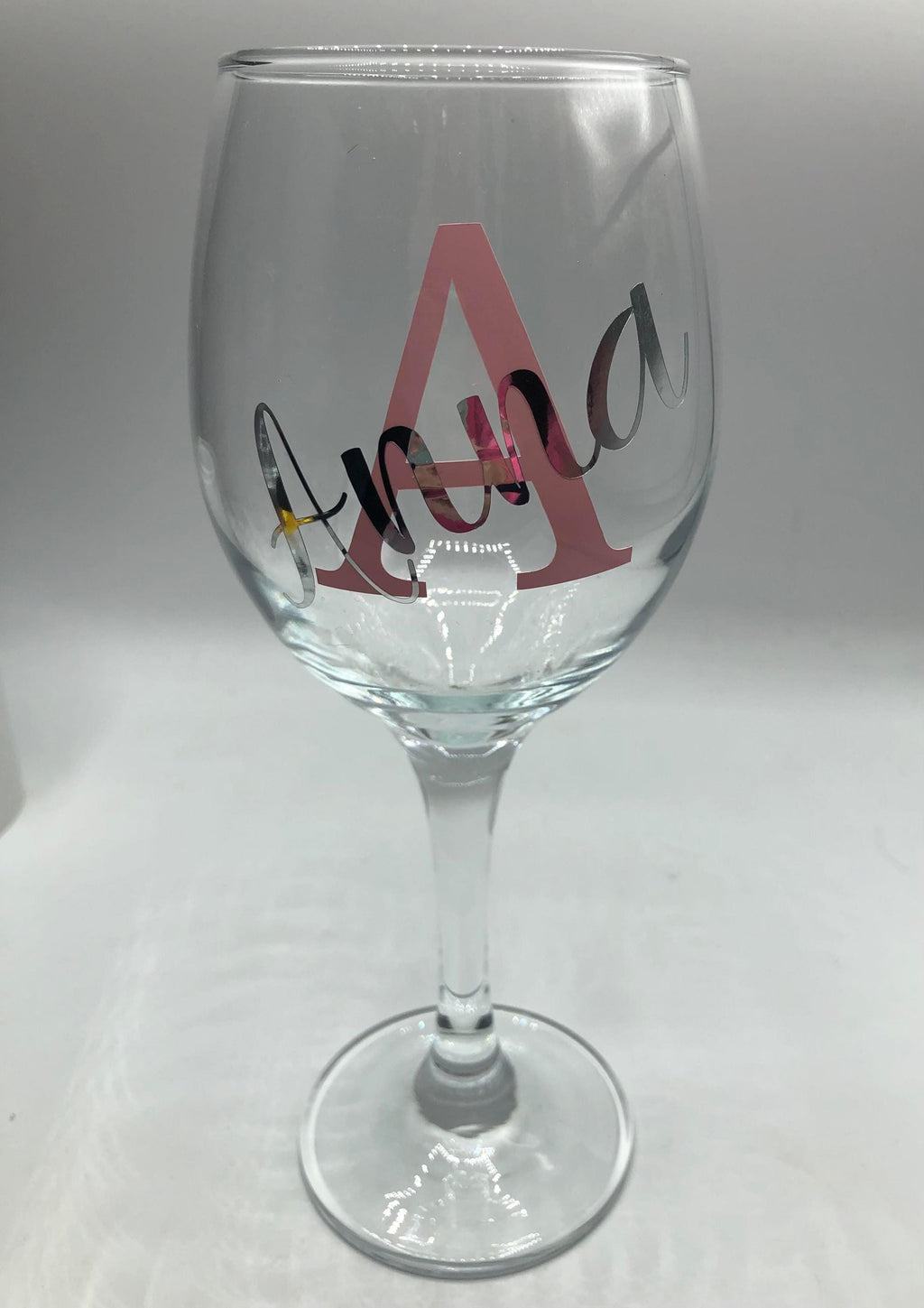 Personalised Glass Initial & Name / Name Glass/Initial, Birthday Gift, Valentines Day Gift, Christmas Gift,  Mothers Day Gift, Teacher Gift
