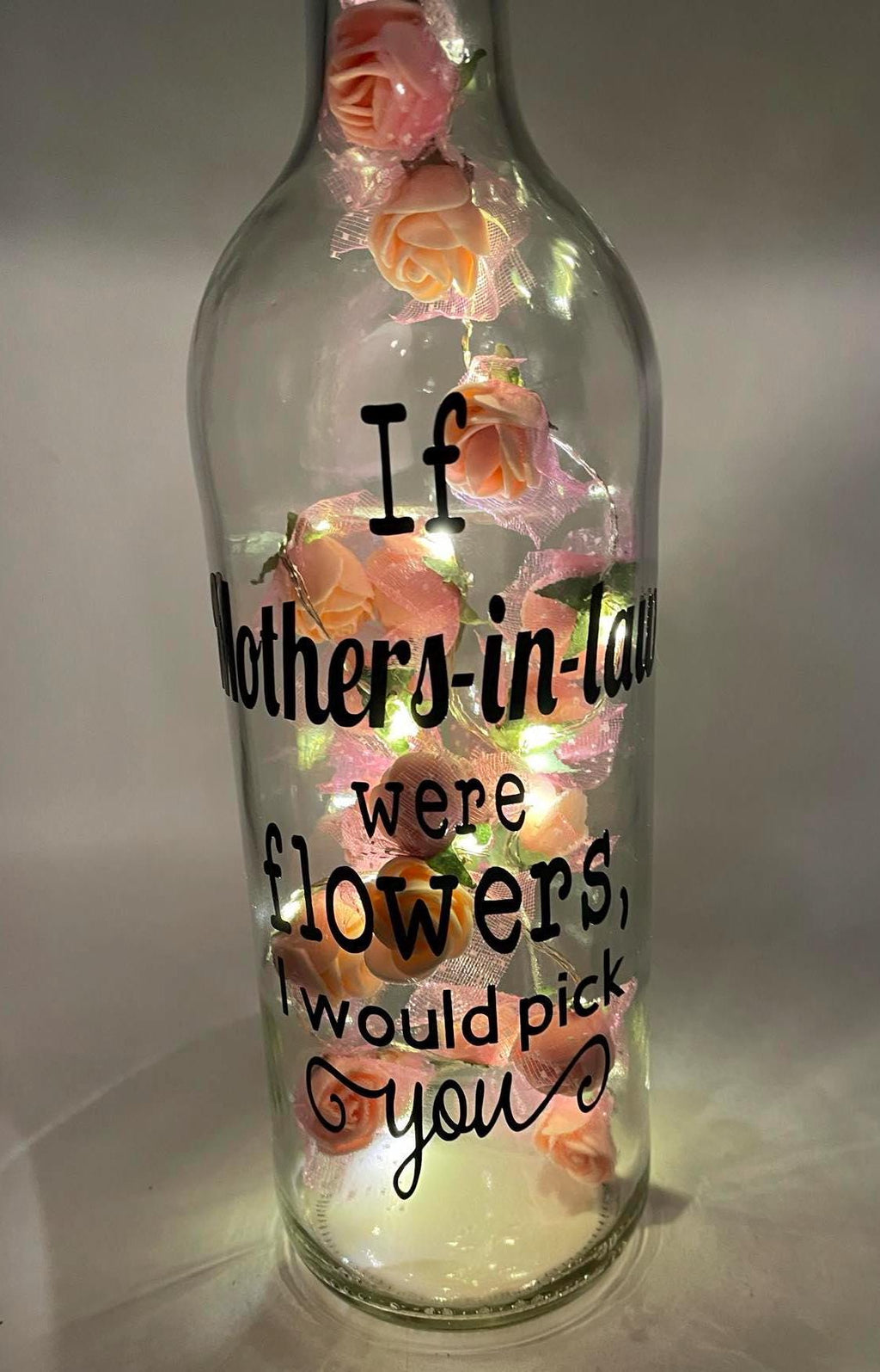 Mother in Law Roses Light Bottle, Mother's Day Gift, If Mothers were flowers Gift, Mum Christmas Gift, Gift for Mum Birthday, Mum Christmas