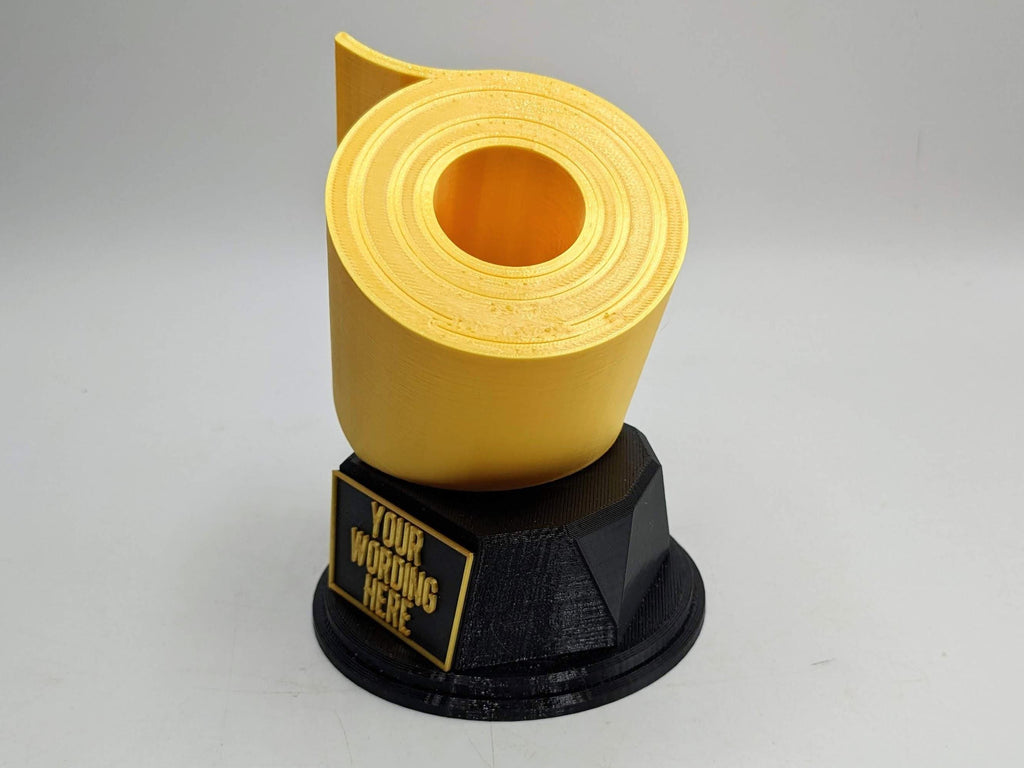 Personalised Toilet Roll Trophy, Crap Trophy, Toilet Trophy, Golden Loo Roll, Poop Gift, Funny Poop Award, Toilet Joke Trophy, Shit Award