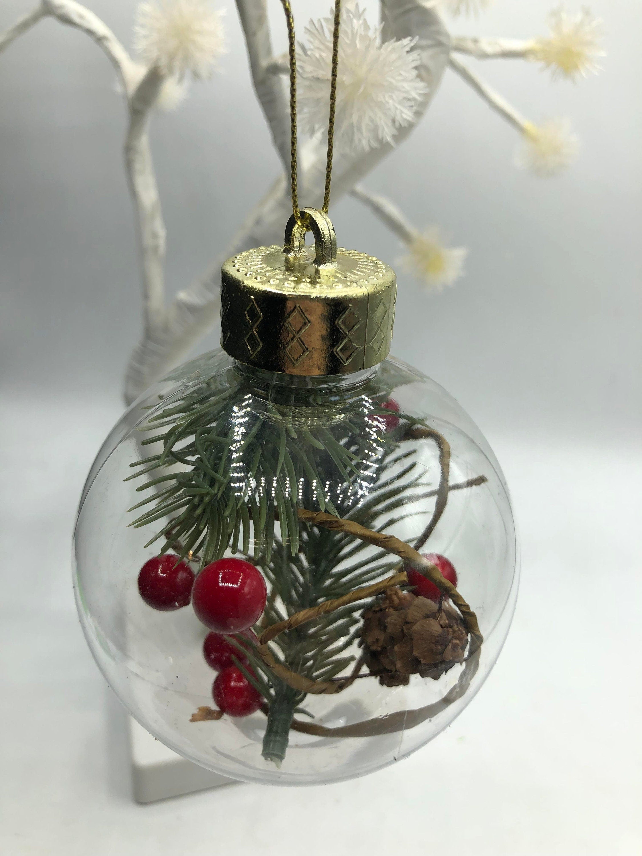 Personalised Christmas Bauble, Woodland Christmas Bauble, Tree Personalised Decoration, Name Bauble, Personalised Christmas Ornament, Berry