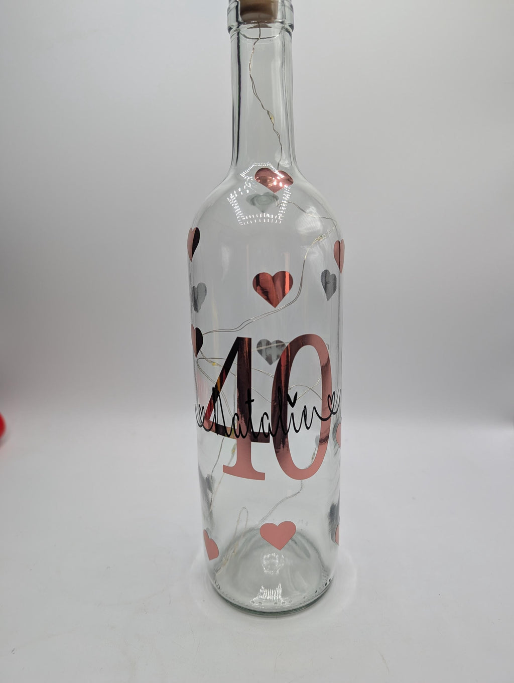 Personalised 40th Light Up Bottle, 40th Milestone Birthday, 40 Gift for her, Special 40th Birthday, 40th Birthday Present, Special 40th Gift