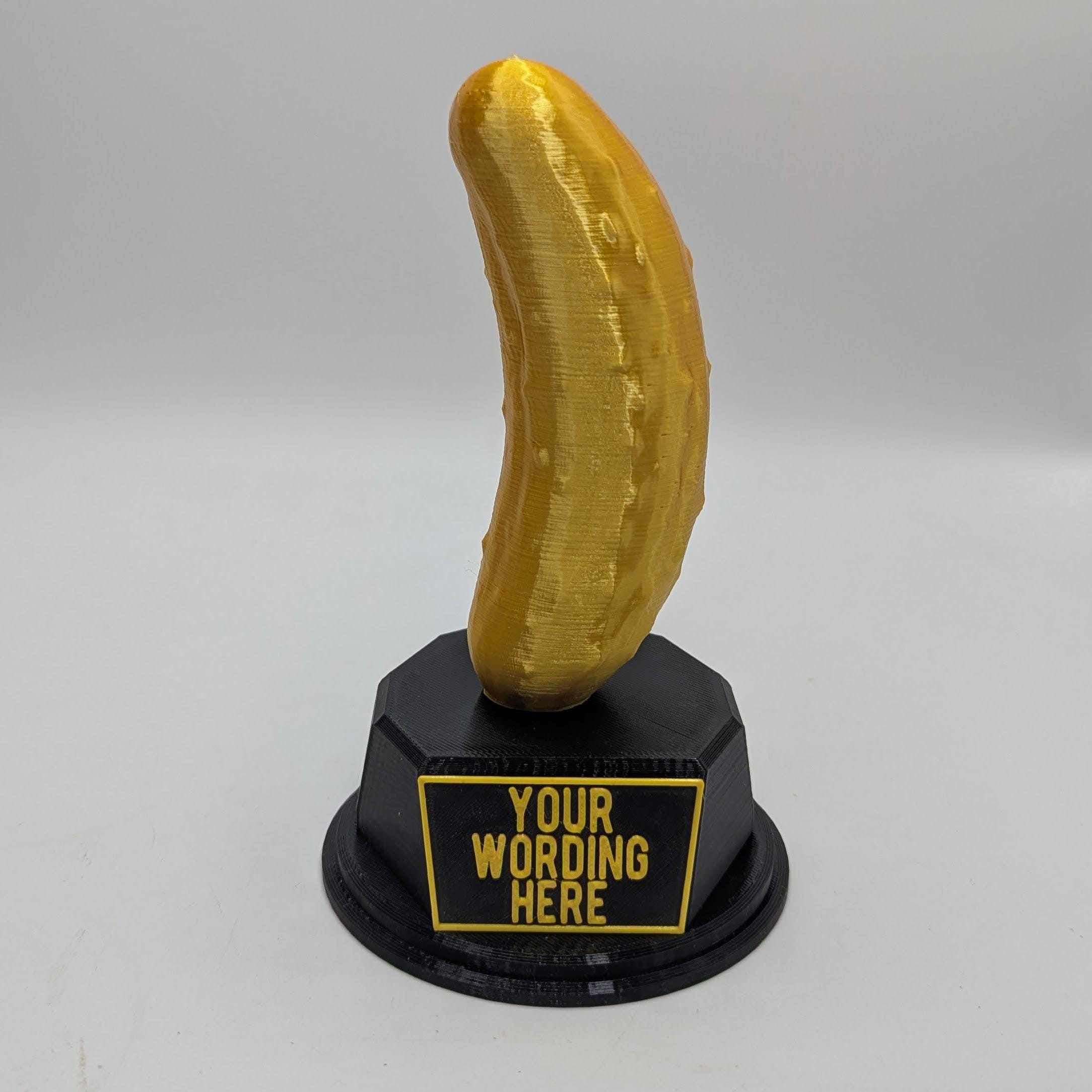 Personalised Gherkin Trophy, Custom Trophy Gift, Gherkin Lover Trophy, Gherkin Award Gift, Pickle Award Trophy, Gherkin Shaped Gift, Gherkin