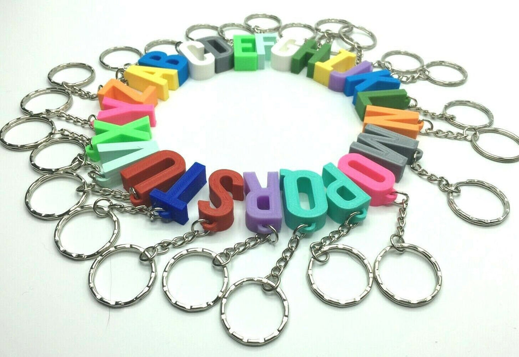 Initial Letter Chunky Keyrings / Letter Keyring / Letter Bag Tag / Initial Bag Charm / Initial Keyring / Alphabet Keyring / Party Bag Filler