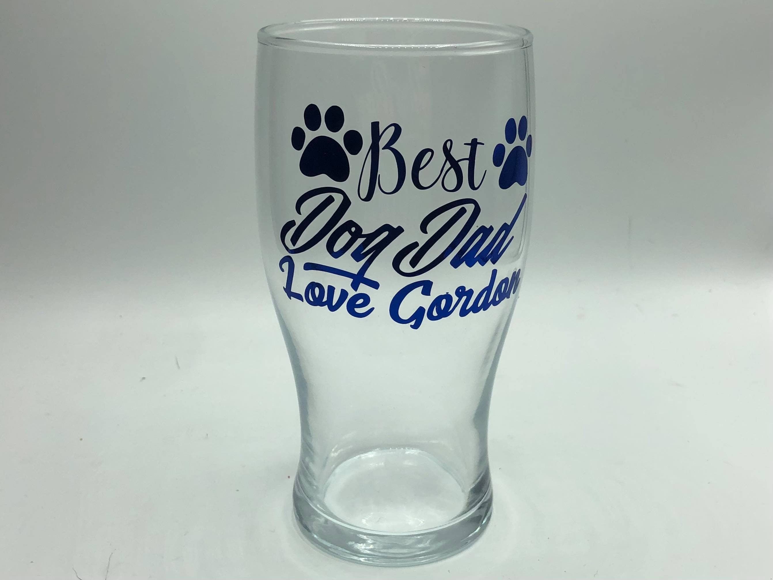Personalised Dog Dad Glass, Father's Day Gift, Christmas Gift, Dog Dad Gift, Custom Dog Dad  Glass, Gift for Dog Owner, Dog Dad Glass Gift