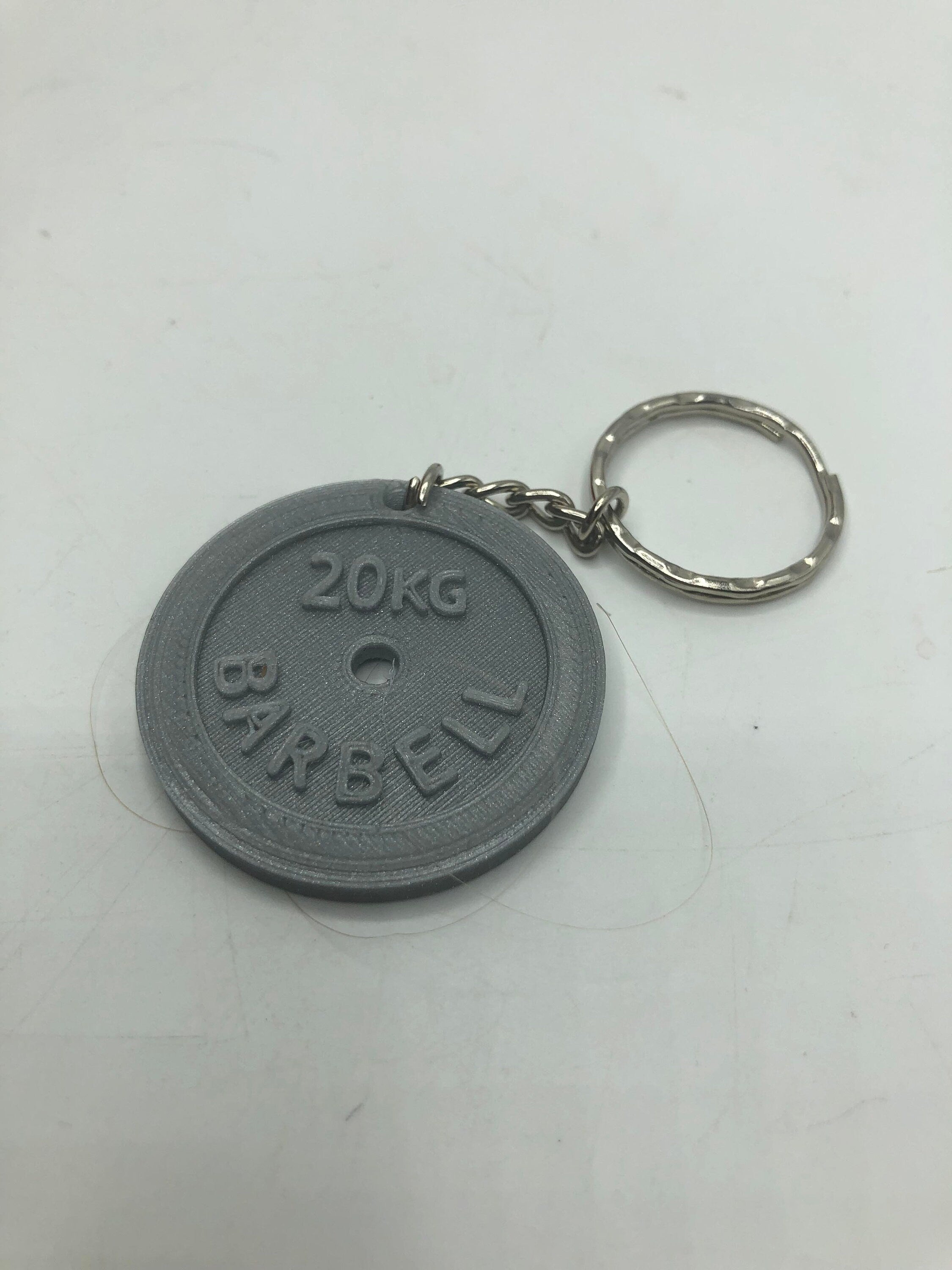 Weight Lifting Plate Keyring / Bag Tag in the shape of 20kg Barbell Weight Plate / Gift for Bodybuilders / Weight Lifter / Gym keyring