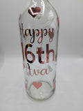 Personalised Light Up Bottle, Milestone Birthday Gift, Sweet 16th Gift, Special 18th Keepsake, 30 Today, 40th Present