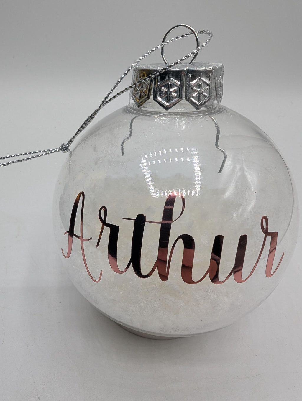 Personalised Snow Christmas Bauble, First Christmas, Custom Bauble, Memorial Bauble, Tree Custom Decoration, Personalised Christmas Ornament