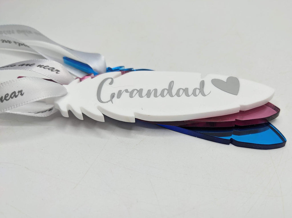 Personalised Feather / Feather Memorial Christmas / Personalised Feather Gift / Tree Personalised Decoration / Feather Personalised Gift