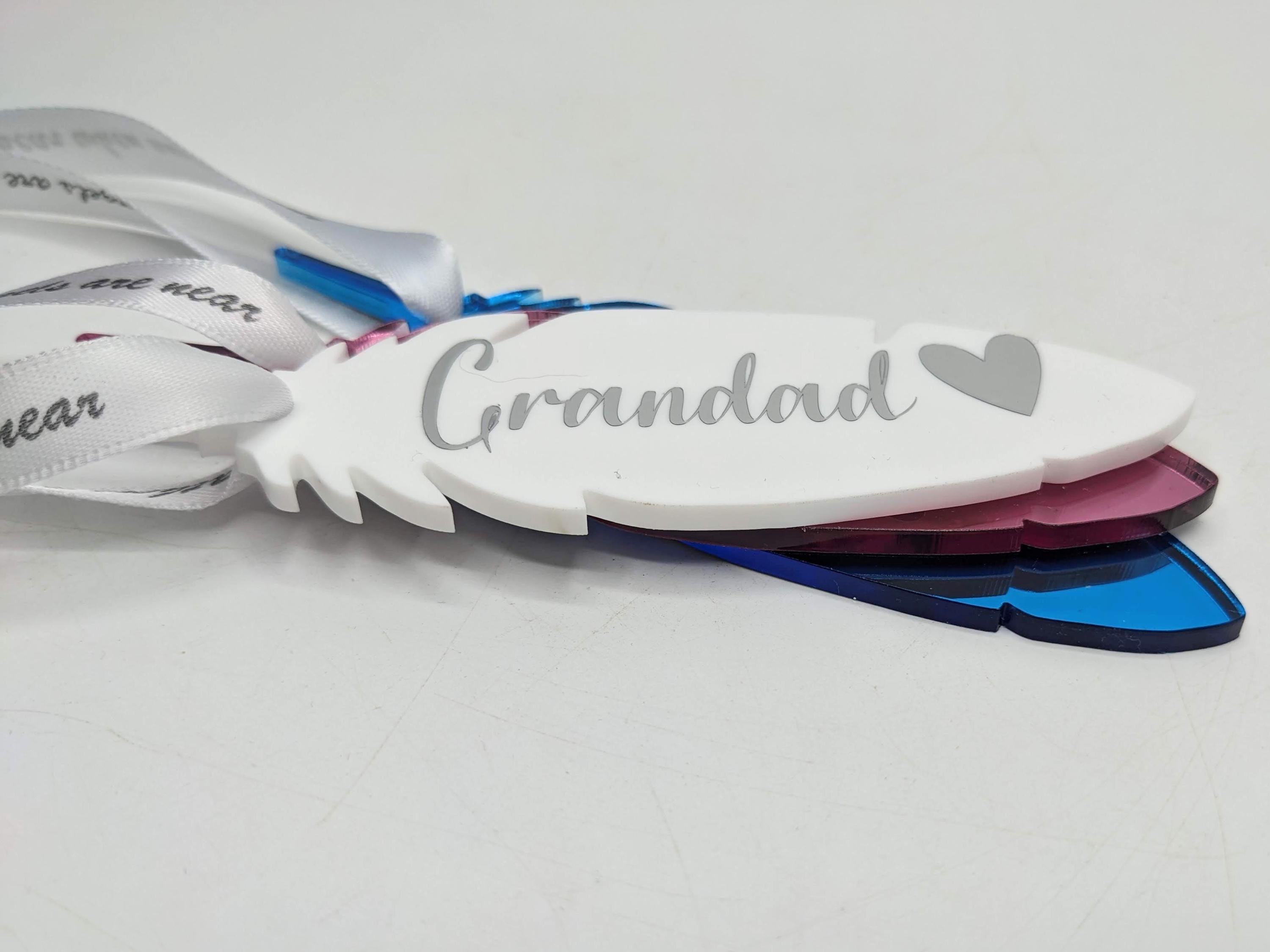 Personalised Feather / Feather Memorial Christmas / Personalised Feather Gift / Tree Personalised Decoration / Feather Personalised Gift