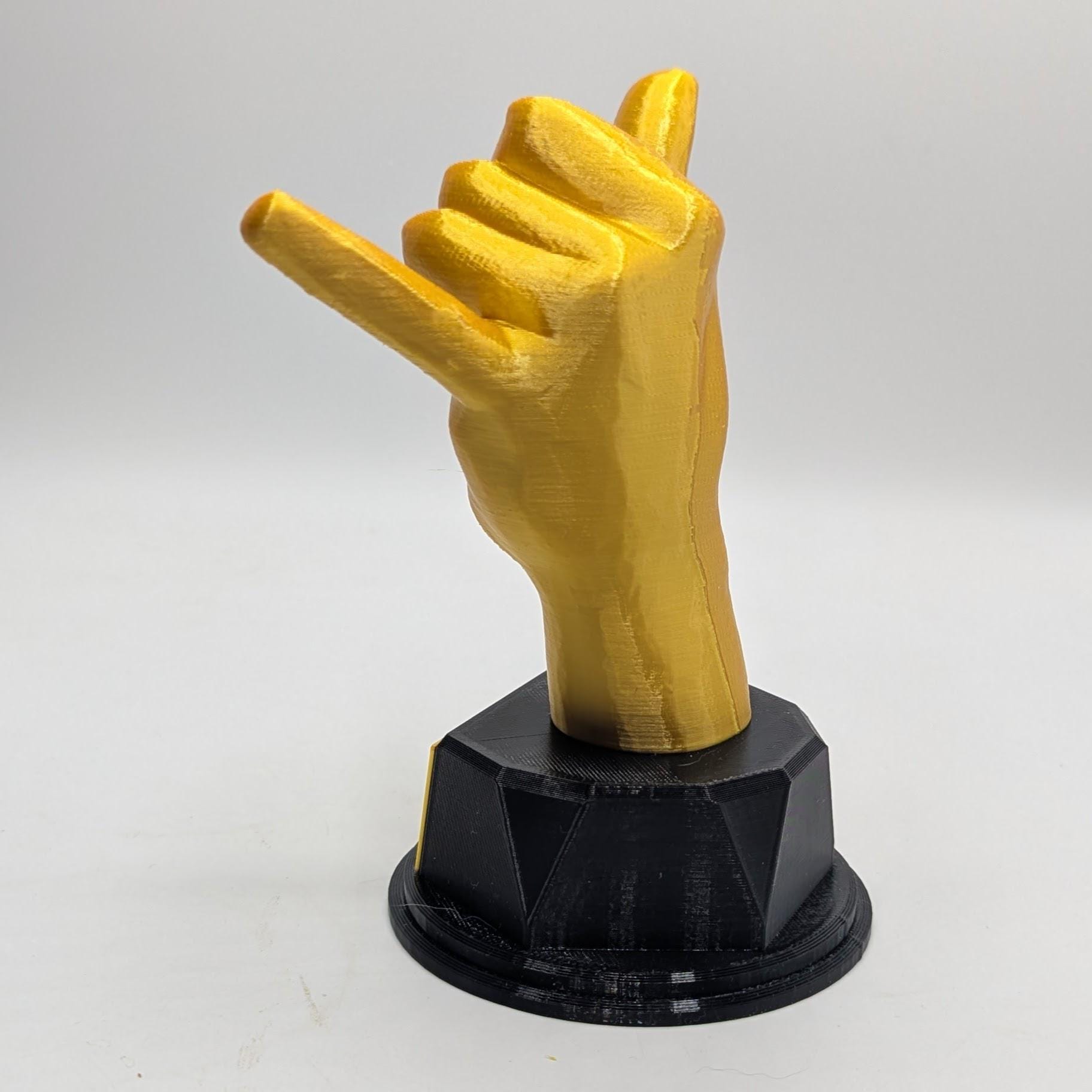 Personalised Shaka Hand Trophy, Shaka Award Gift, Custom Trophy Gift, Funny Shaka Hand Award. Trophy, Shaka Hand Gift, Shaka Hand Trophy