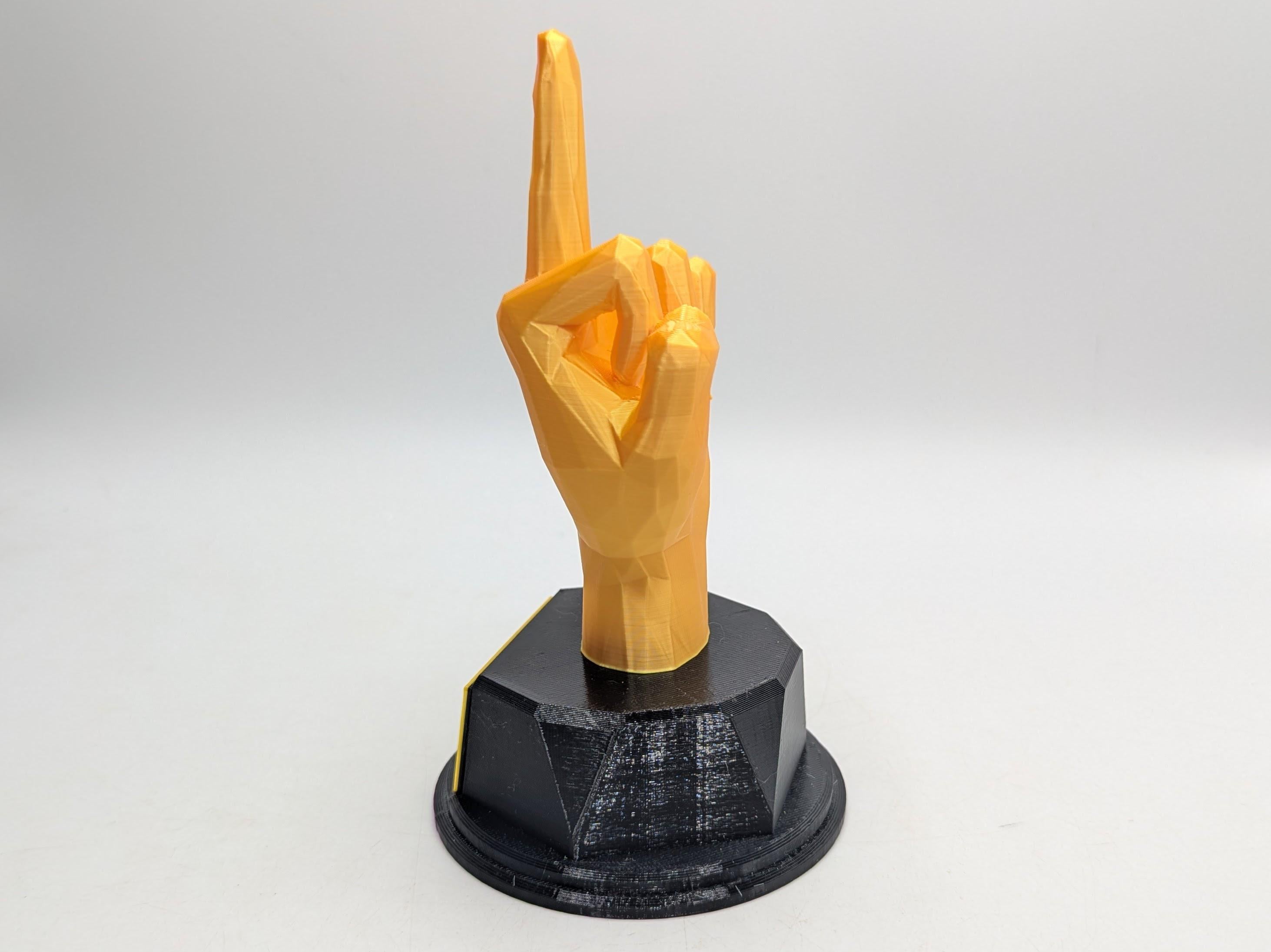 Personalised Middle Finger Trophy, Finger Trophy, Up Yours Award, Joke Middle Finger, Gift for friend Joke Award, Custom Trophy Gift, F Off