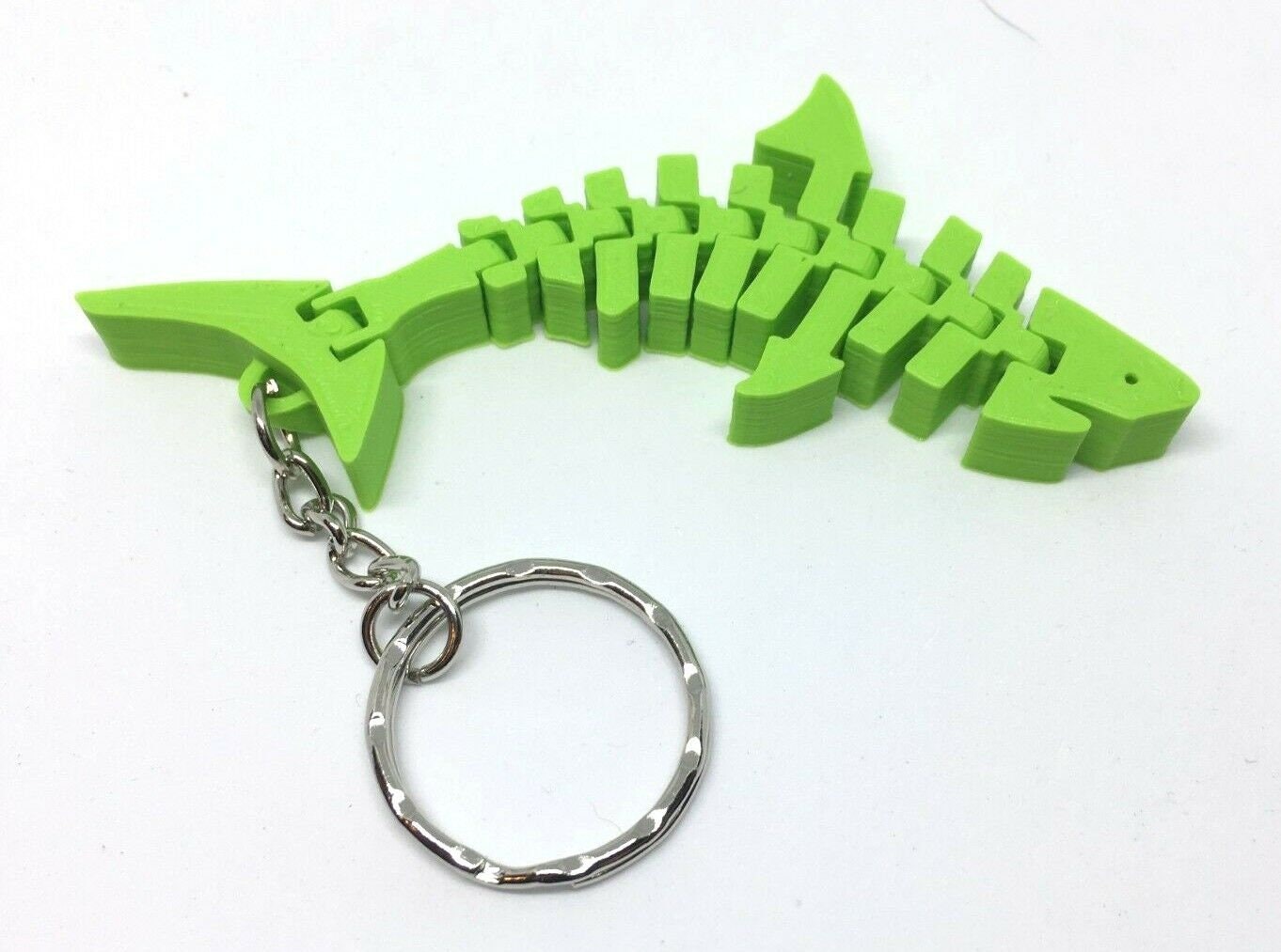 Flexible Shark Keyring / Shark Bag Tag / Coloured Shark Keyring / Shark Keyring / Sealife Keyring / Shark Lover Keyring / Articulated Shark