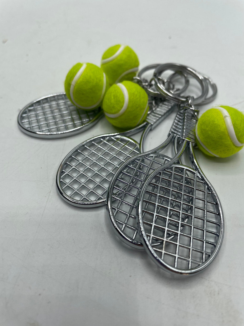 Tennis Racket and Ball Keyring / Tennis Player Gift / Tennis Player Gift / Sports Gift /  Secret Santa Gift / Tennis Keyring Gift / Tennis