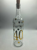 Personalised Light up Bottle, Milestone Birthday, 18th Birthday, 21st Birthday, 30th Birthday, 40th Birthday, 50th Birthday, For Her / Him
