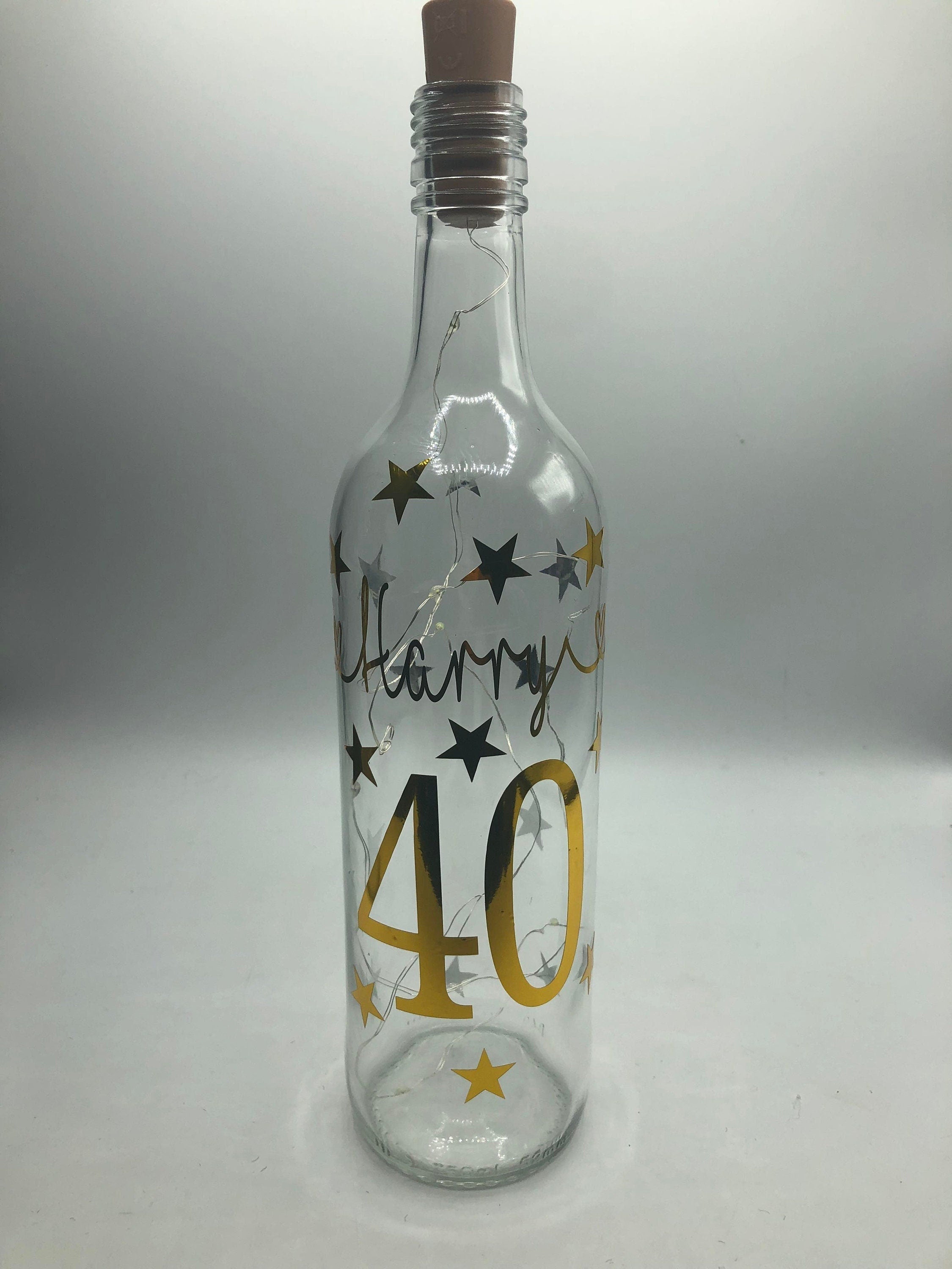 Personalised Light up Bottle, Milestone Birthday, 18th Birthday, 21st Birthday, 30th Birthday, 40th Birthday, 50th Birthday, For Her / Him