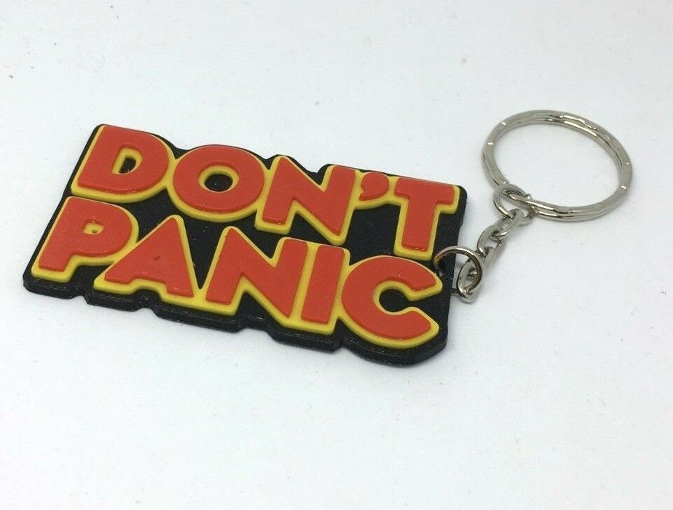 Don't Panic Bag Tag / Novelty Keyring / Don't Panic Wording Keyring / Funny Keyring / Novelty Don't Panic Keyring / Don't Panic Bag Tag Gift