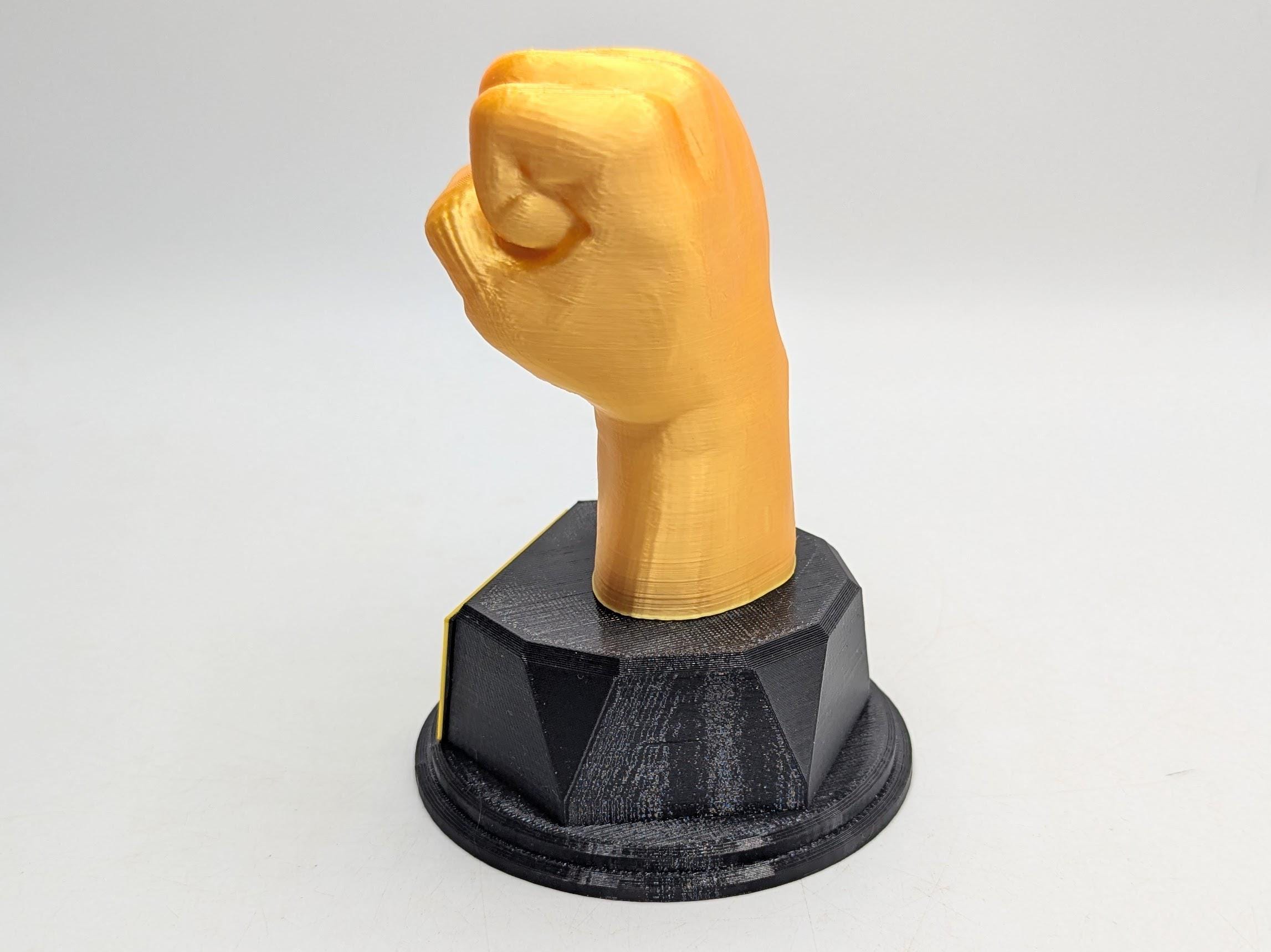 Personalised Fist Trophy / Fist Trophy / Clench Fist Award / Joke Fist Award / Gift for friend Joke Award / Boxer Trophy / Boxing Award Gift