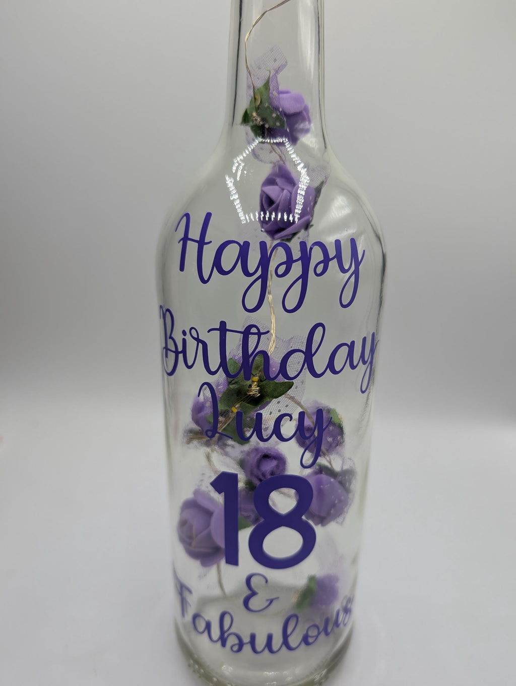 Personalised Light up Bottle, Milestone Birthday, 18th Birthday, 21st Birthday, 30th Birthday, 40th Birthday, 50th Birthday, Gift for Her