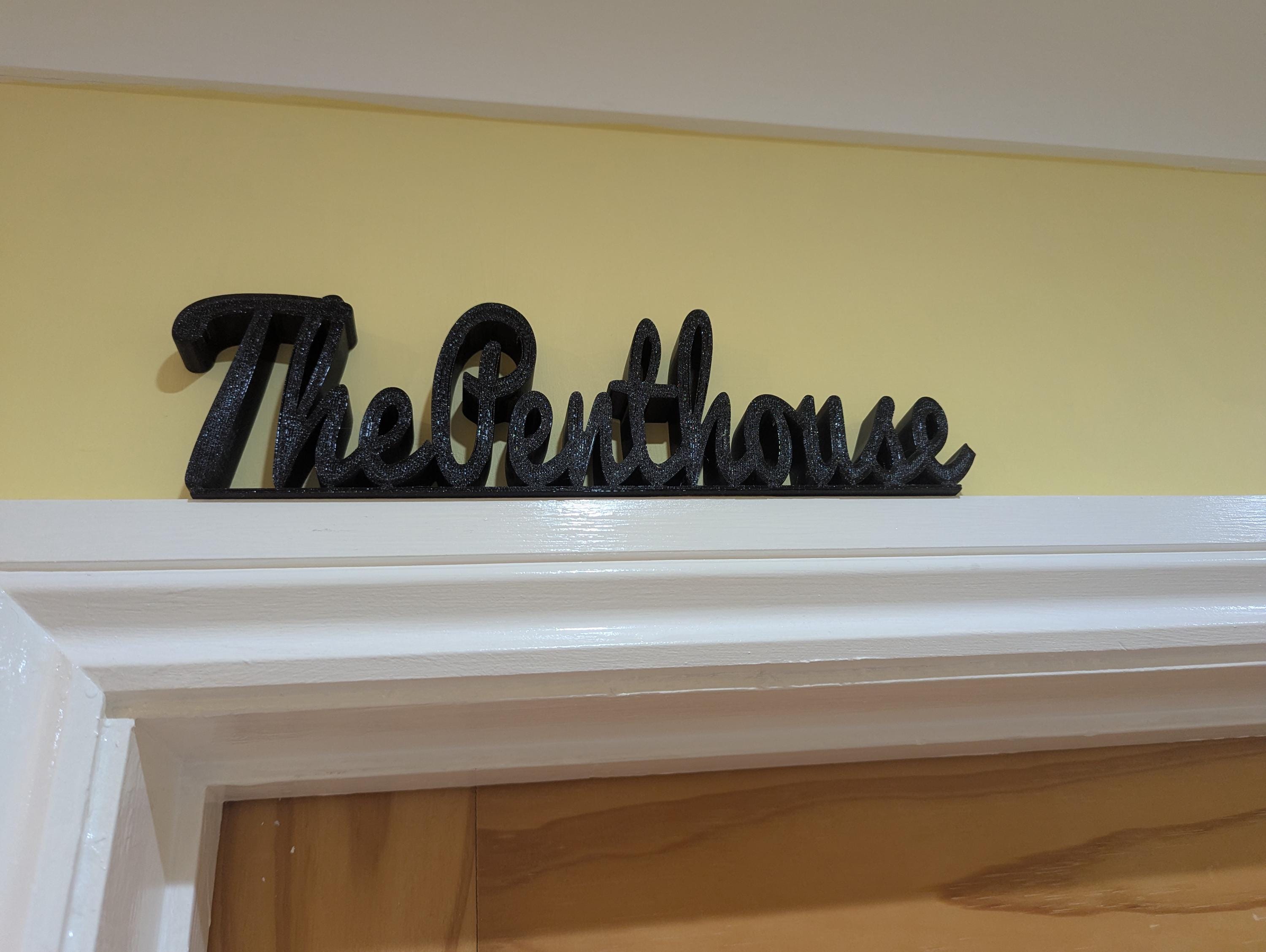 The Penthouse Door Sign, Plaque for Bedroom, Custom Door Sign, Door Topper, The Penthouse Sign, Above Door Sign, The Penthouse Above Door
