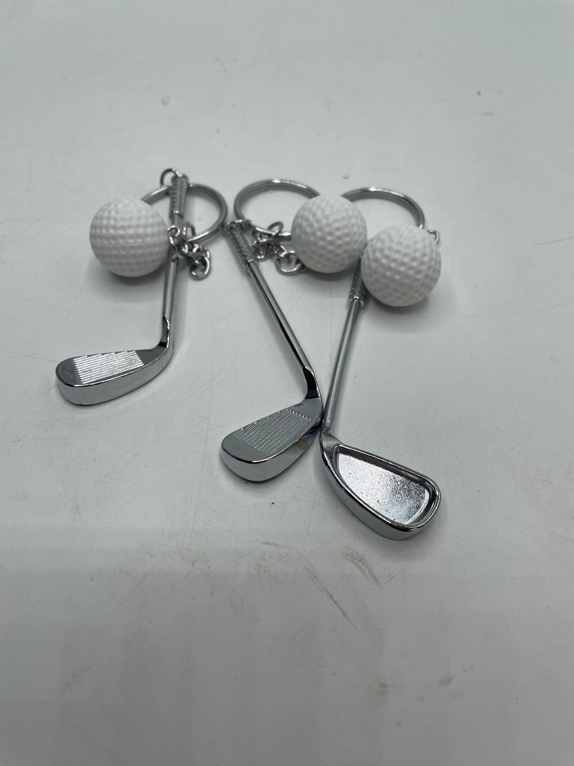Golf Club & Golf Ball Keyring / Golfer Bag Tag / Golfer Gift / Golfing Stocking Filler / Gift for Golfing Fan / Novelty Golf Club and Ball
