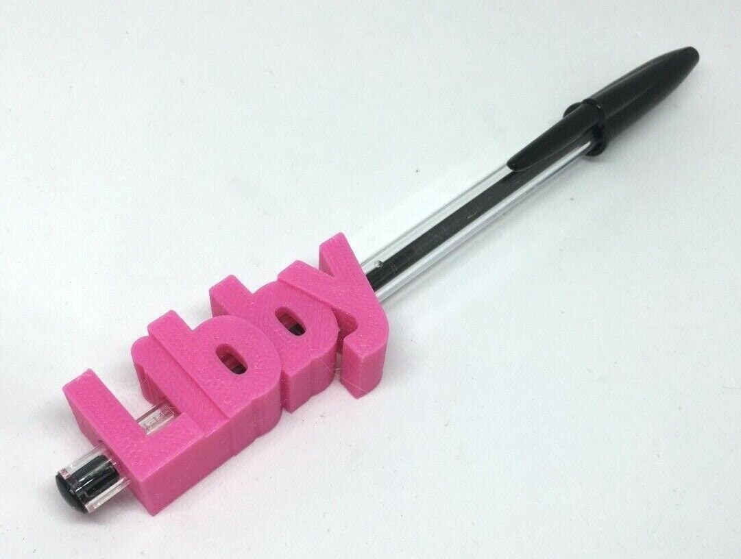 Personalised Pen Toppers for Office / School + FREE BIC BIRO Ballpoint / School Leavers Gift / Teacher Gift / School Gift / Secret Santa Pen