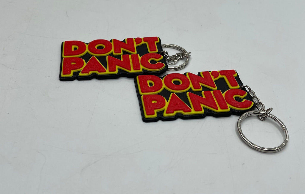 Don't Panic Bag Tag / Novelty Keyring / Don't Panic Wording Keyring / Funny Keyring / Novelty Don't Panic Keyring / Don't Panic Bag Tag Gift