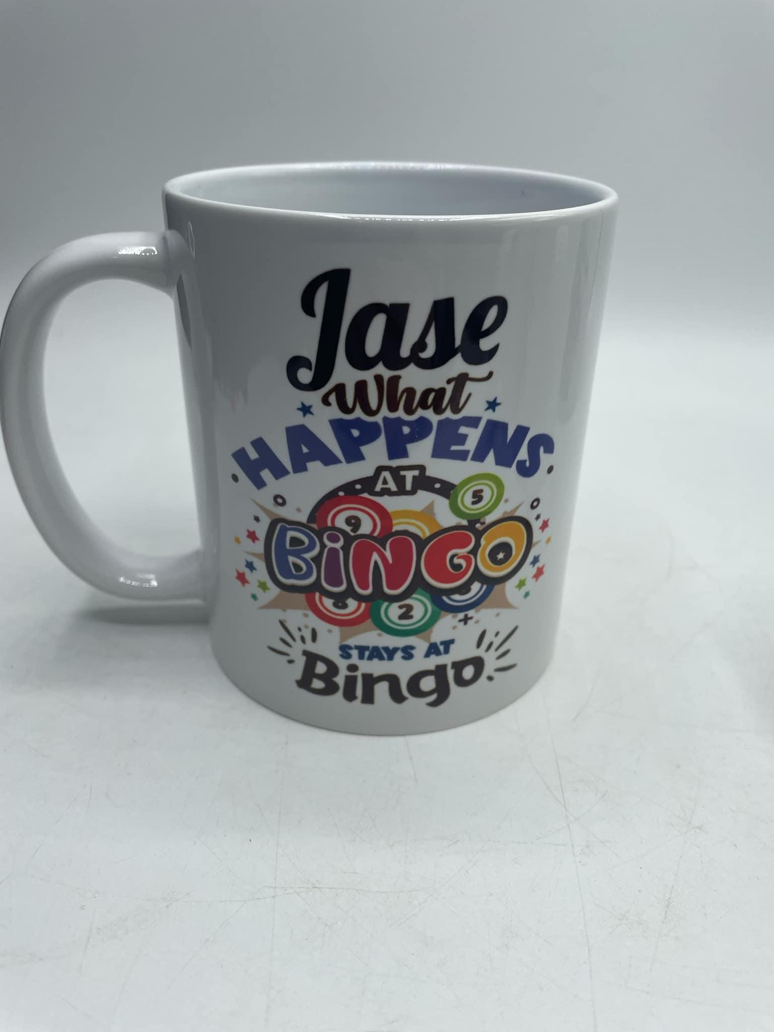 Personalised Bingo Mug / Funny Bingo Mug / What Happens at Bingo Mug / Gift for Bingo Player / Bingo / Gift for Bingo Lover / Bingo Gift