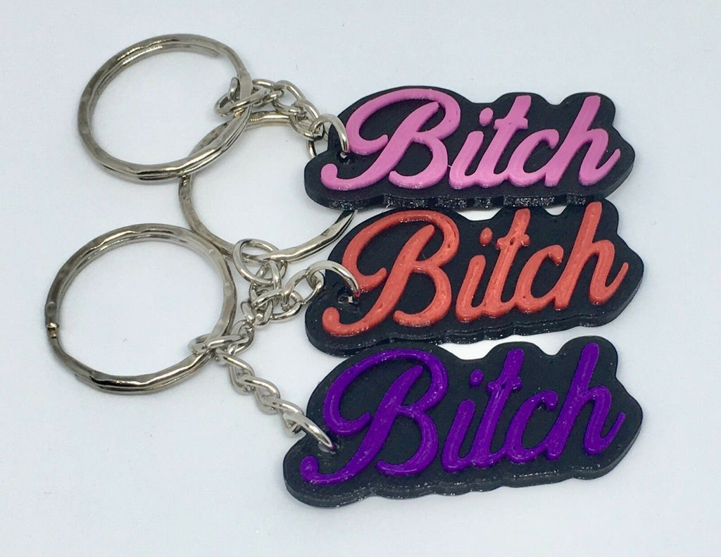 Bitch Keyring / Swear Words / Funny Joke Gift / Hen Party Bag Filler / Novelty Bitch Keyring / Bitch Keychain / Bitch Bag Tag / Friend Gift
