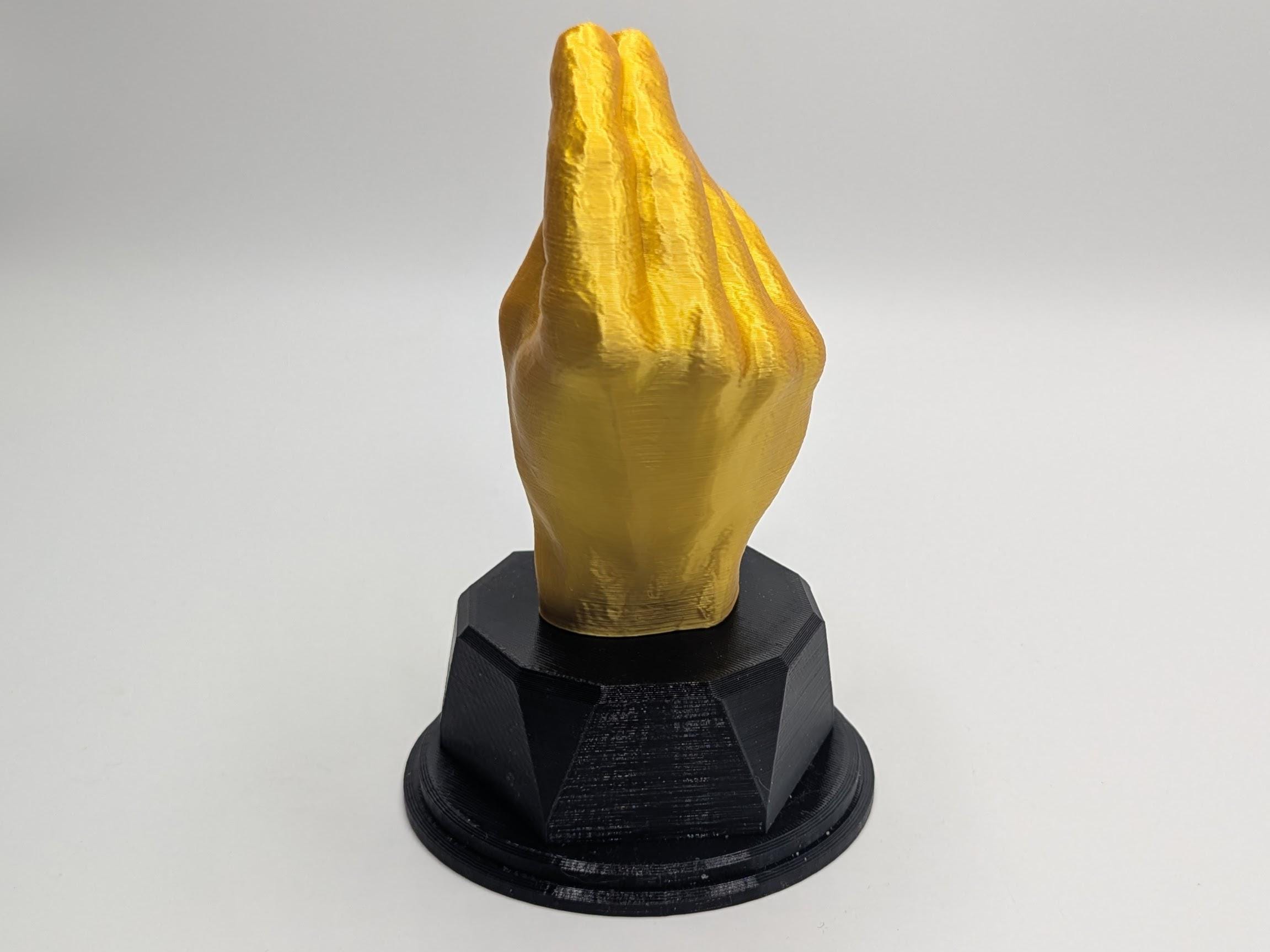 Personalised Italian Hand Gesture Trophy, Hand Gesture Trophy, Custom Trophy, Golden Award, Hand Gesture Award, Funny Trophy, Office Trophy